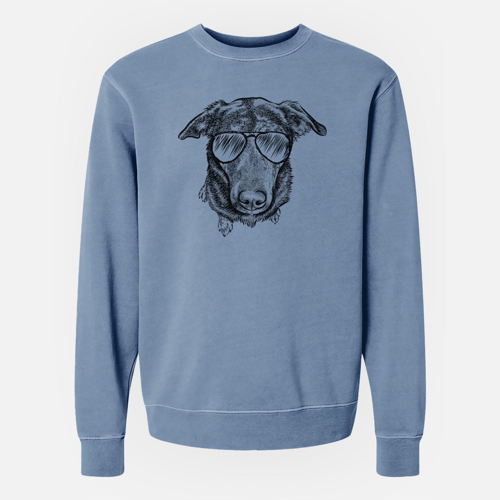 Aviator Echo the Pitbull Beagle Mix - Unisex Pigment Dyed Crew Sweatshirt