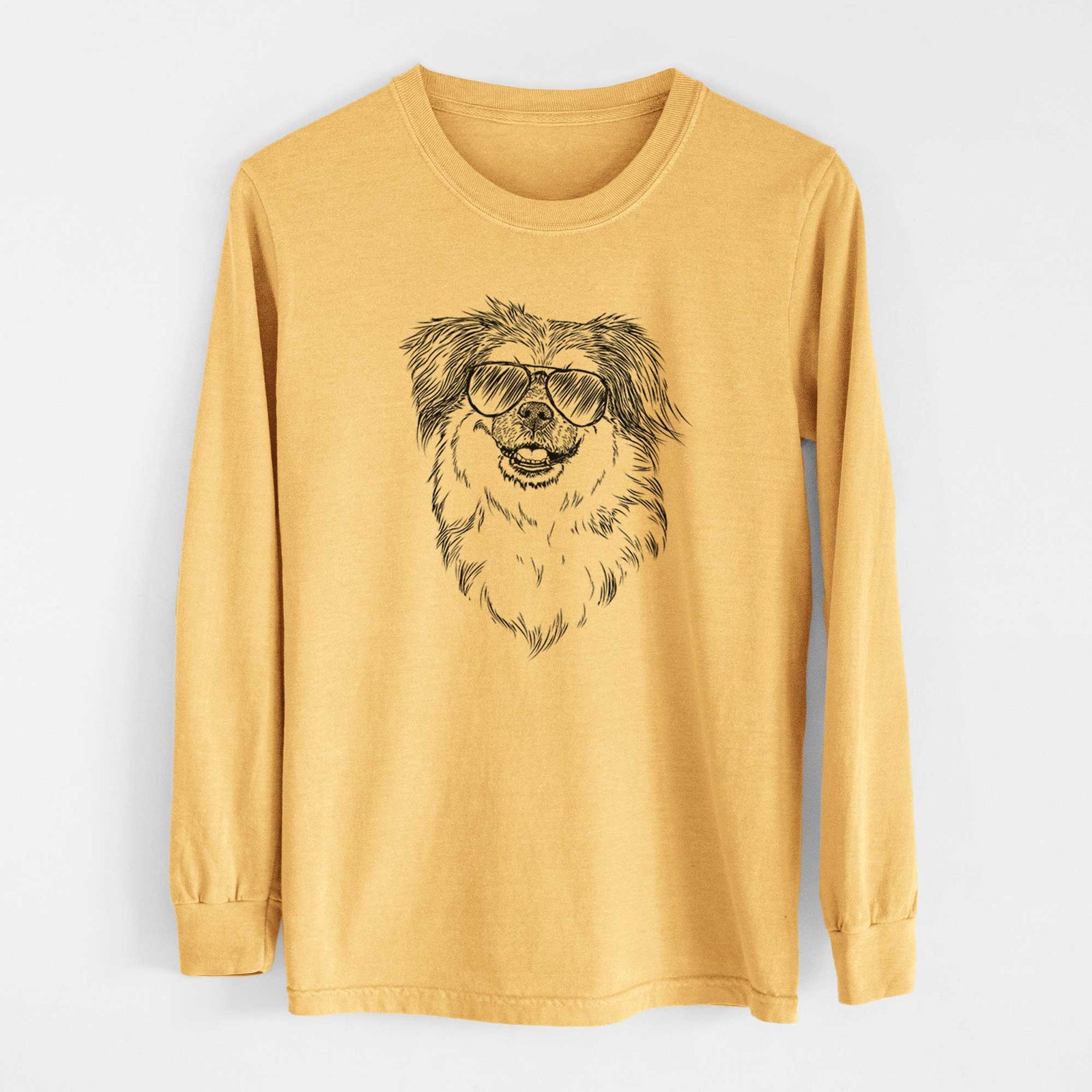 Aviators Ed the Tibetan Spaniel - Heavyweight 100% Cotton Long Sleeve
