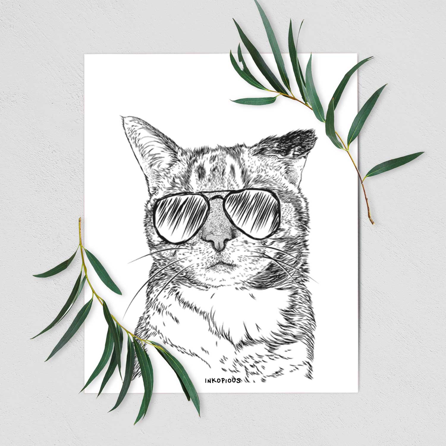 Eleanor the Domestic Shorthair Cat Art Print