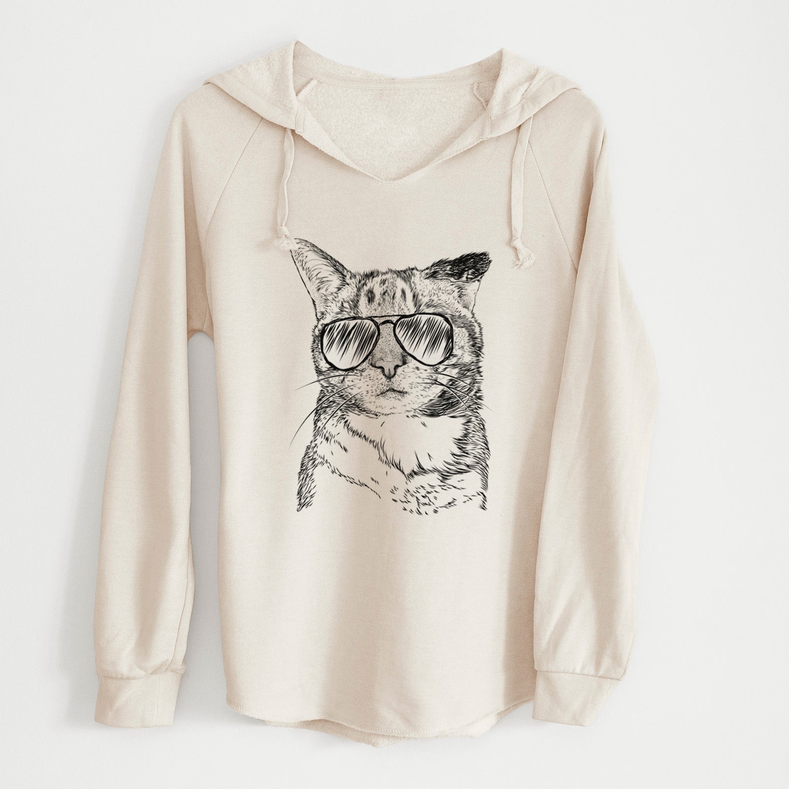 Aviator Eleanor the Domestic Shorthair Cat - Cali Wave Hooded Sweatshirt