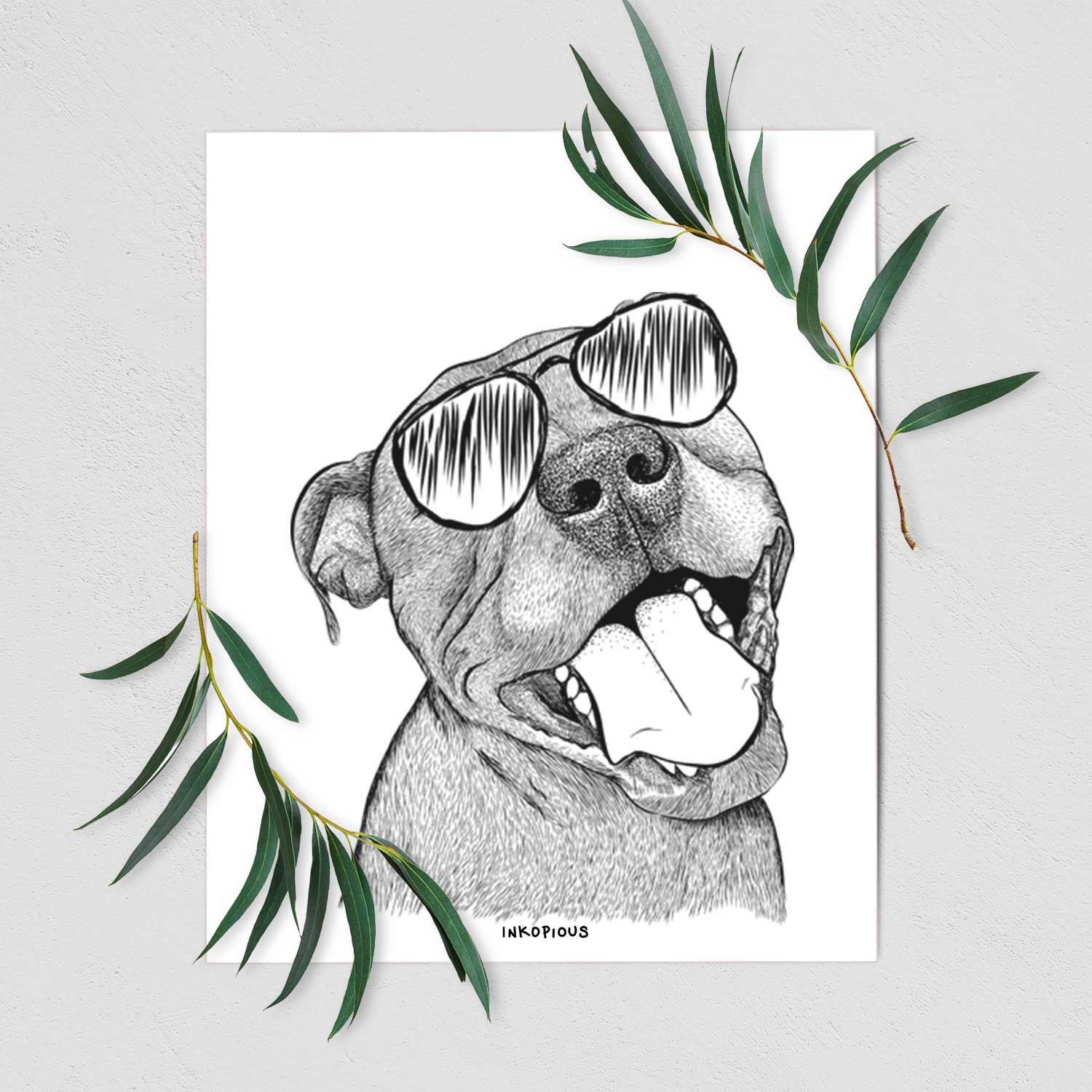Eloise the Pitbull Mix Art Print