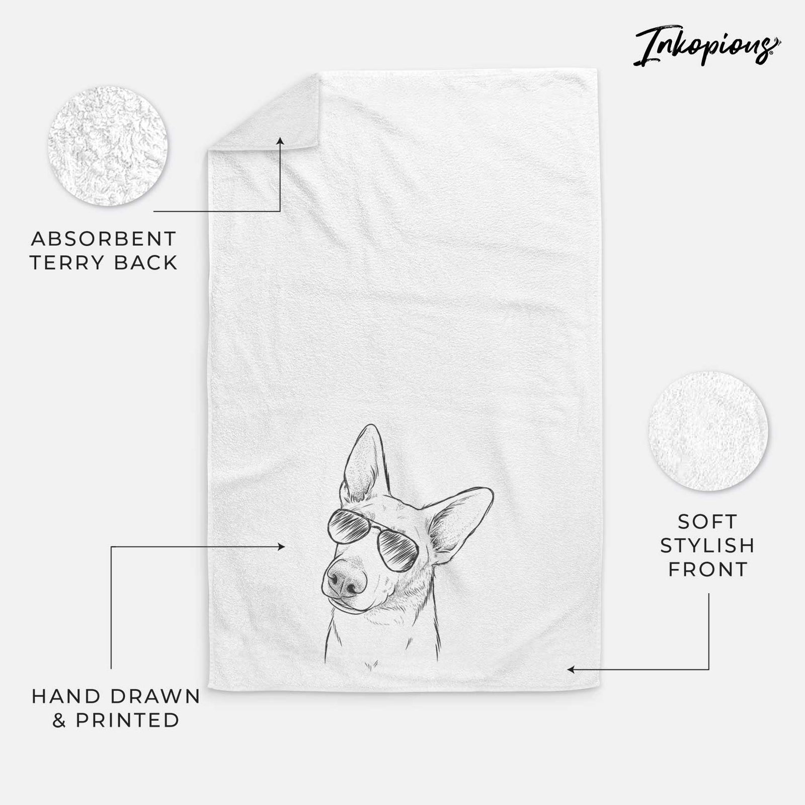 Elsa the German Shepherd Decorative Hand Towel