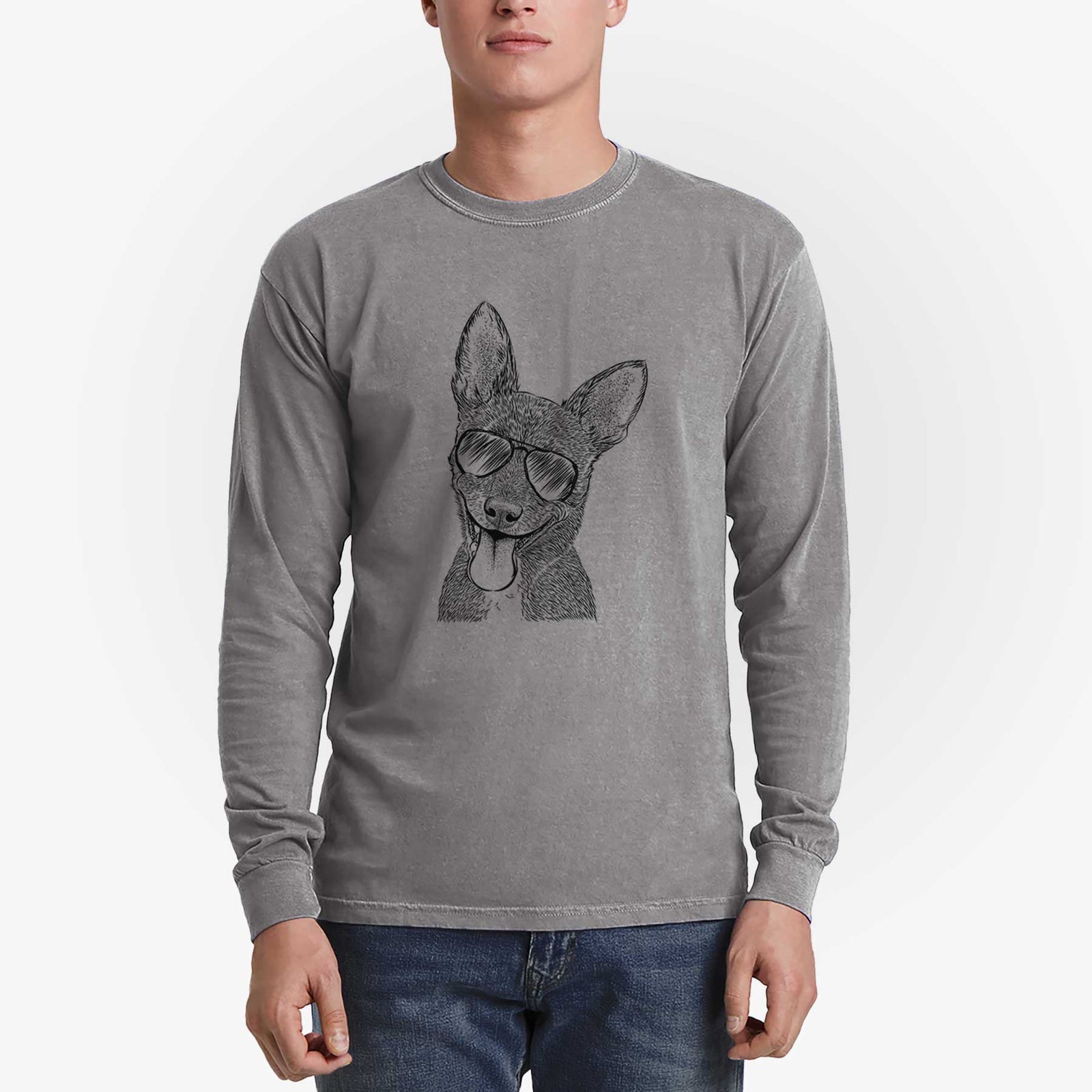 Aviators Elvira the Terrier Mix - Heavyweight 100% Cotton Long Sleeve