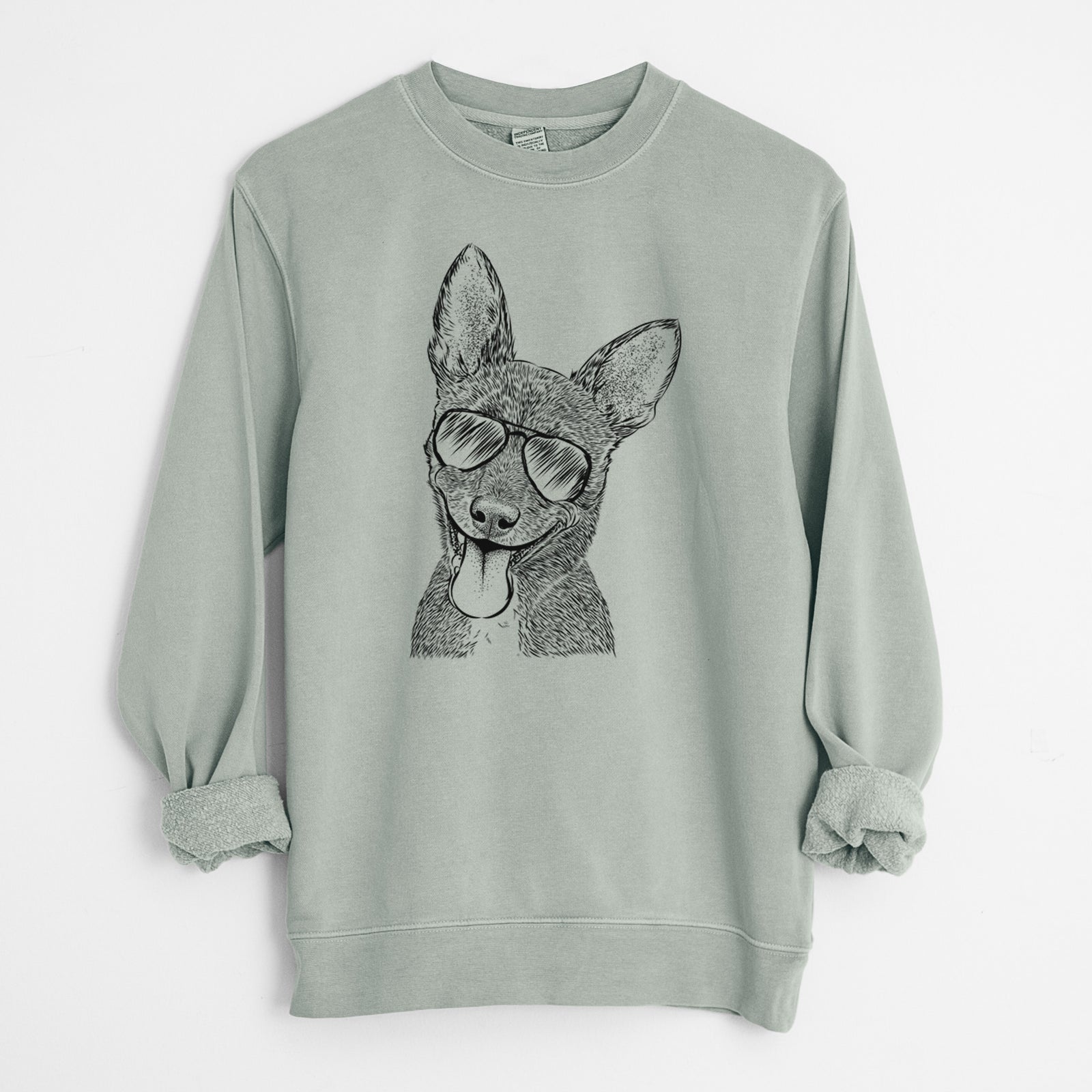 Aviator Elvira the Terrier Mix - Unisex Pigment Dyed Crew Sweatshirt