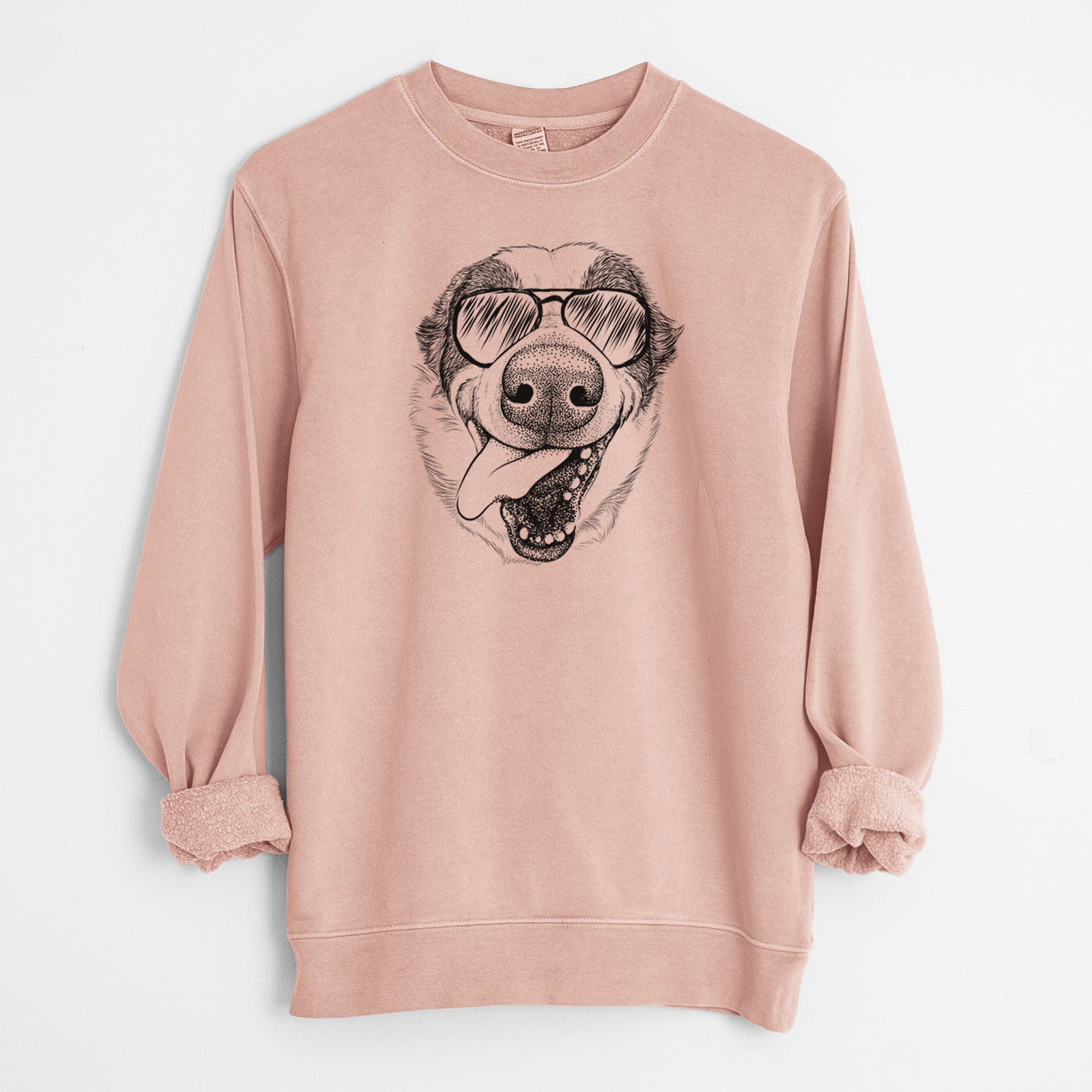 Aviator Elwood the Border Collie - Unisex Pigment Dyed Crew Sweatshirt