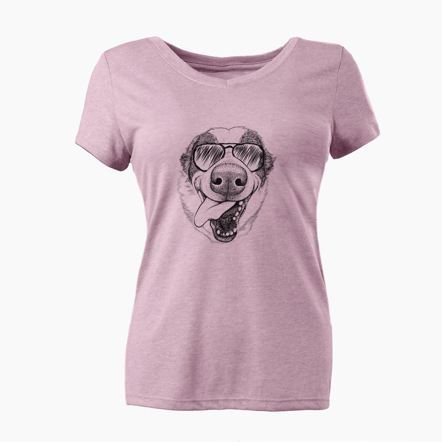 Aviator Elwood the Border Collie - Women's V-neck Shirt