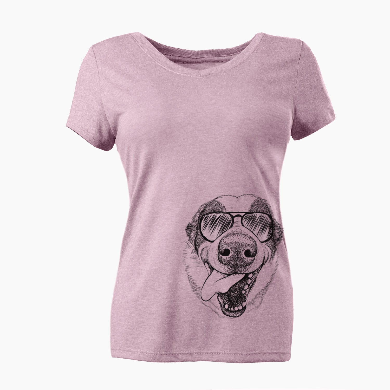 Aviator Elwood the Border Collie - Women's V-neck Shirt