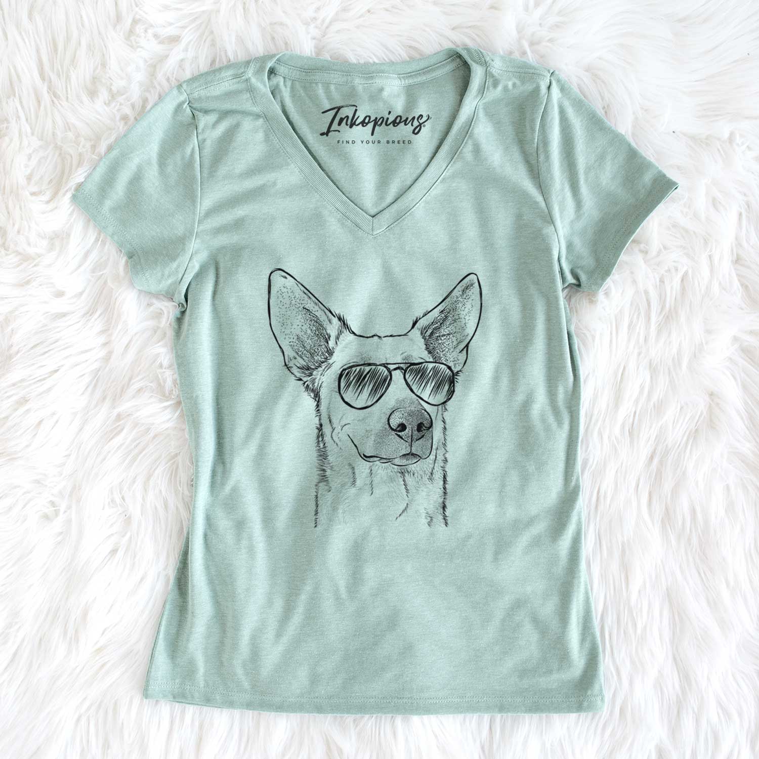 Aviator Ember the Shepherd Mix - Women's V-neck Shirt