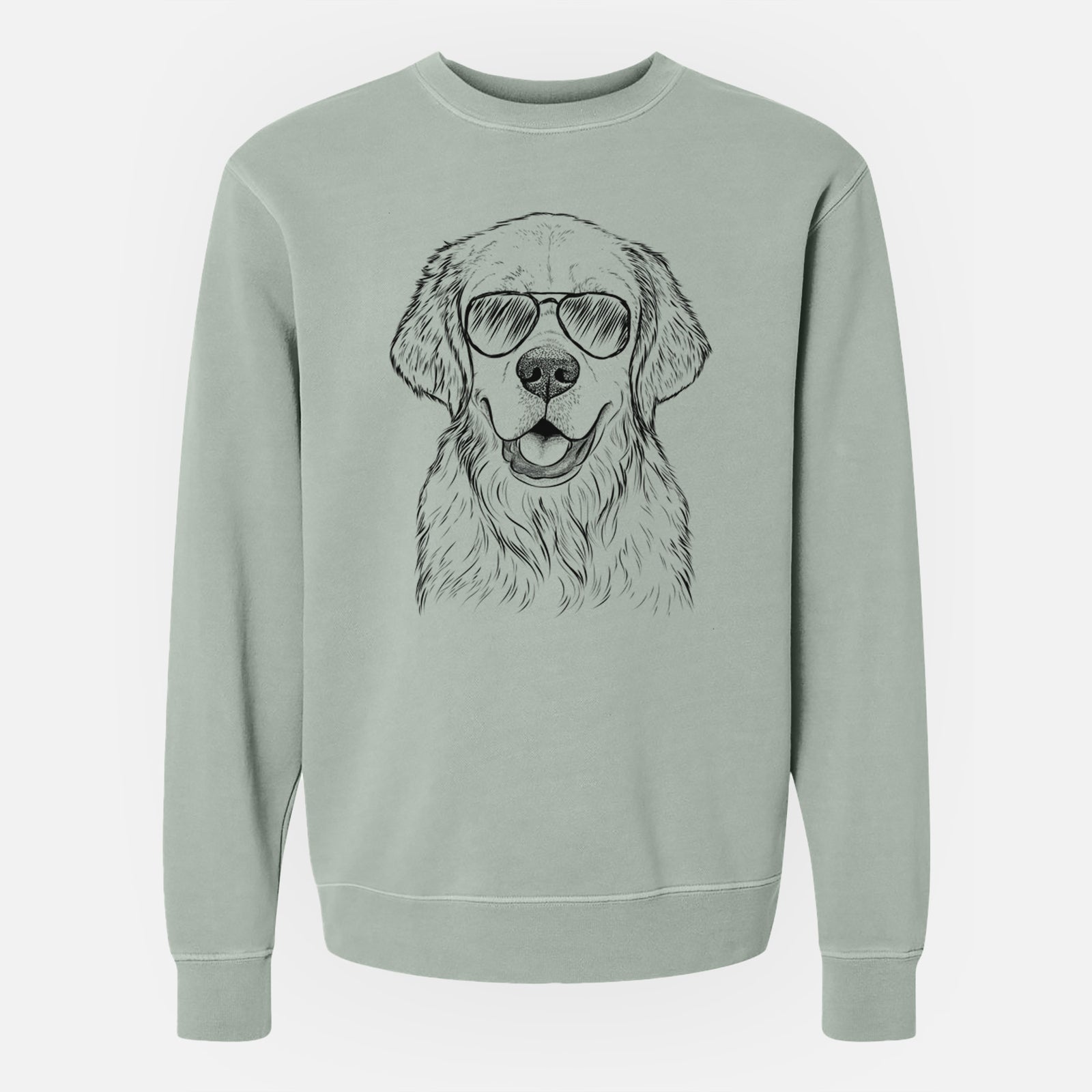 Aviator Emma the Golden Retriever - Unisex Pigment Dyed Crew Sweatshirt