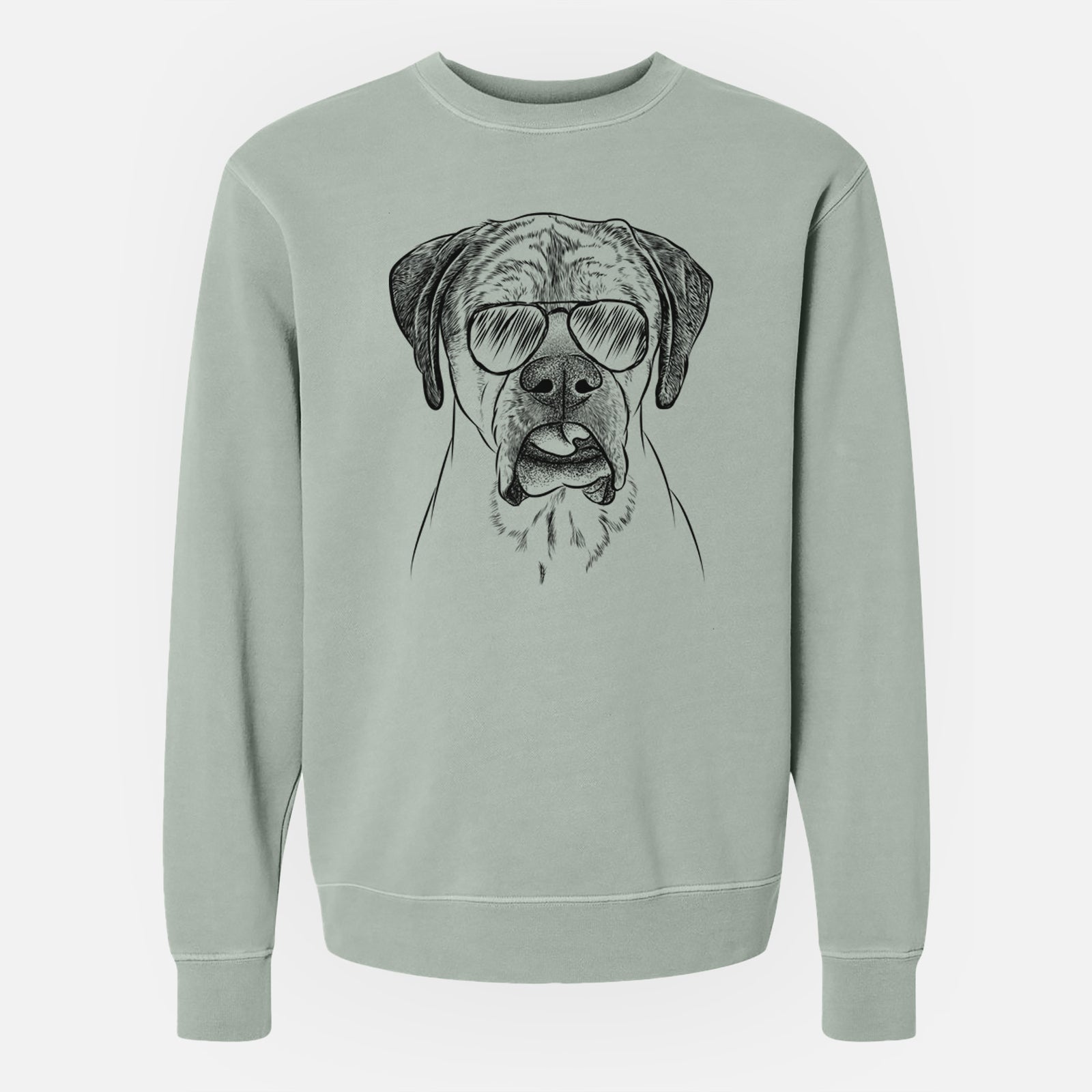 Aviator Emma the English Mastiff - Unisex Pigment Dyed Crew Sweatshirt