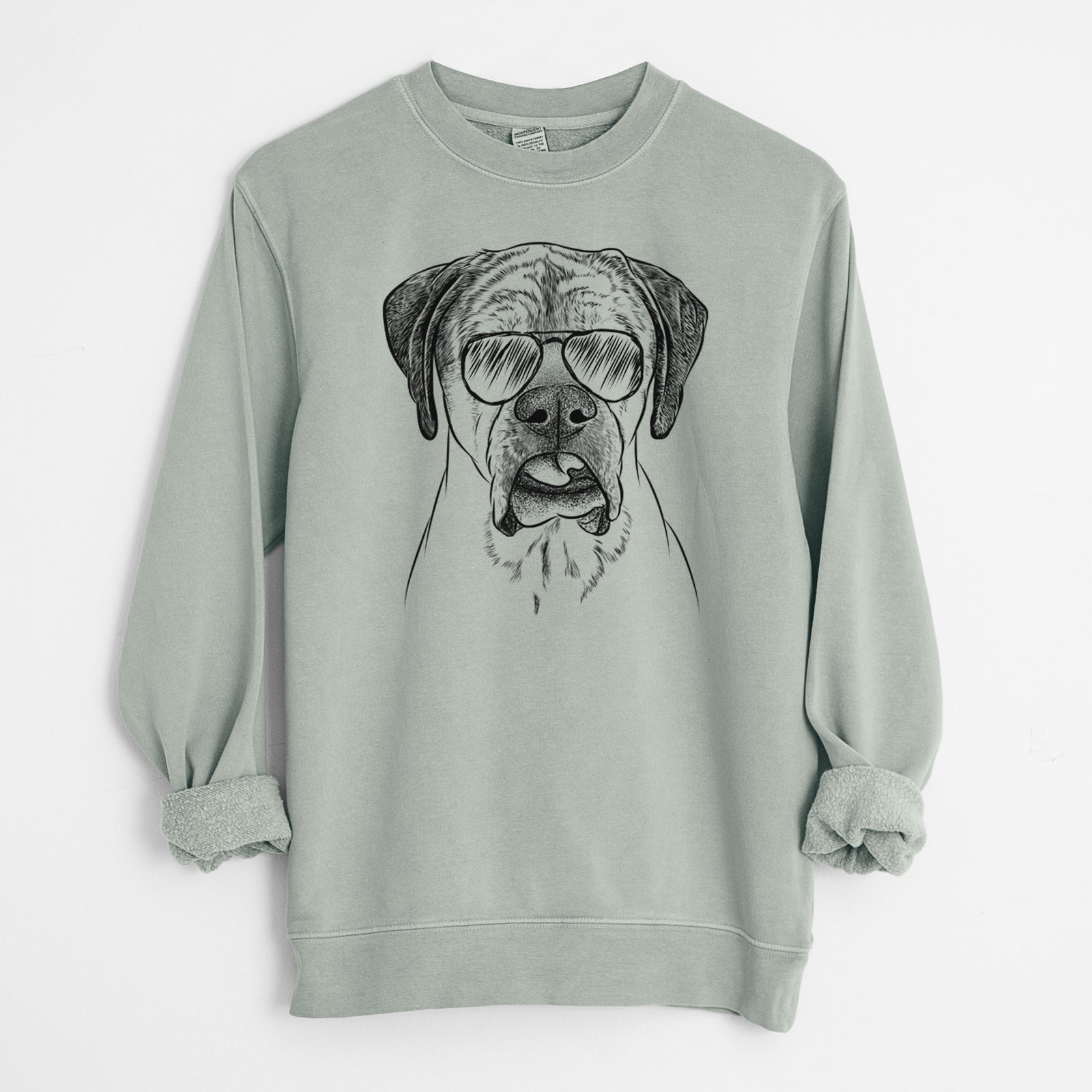 Aviator Emma the English Mastiff - Unisex Pigment Dyed Crew Sweatshirt