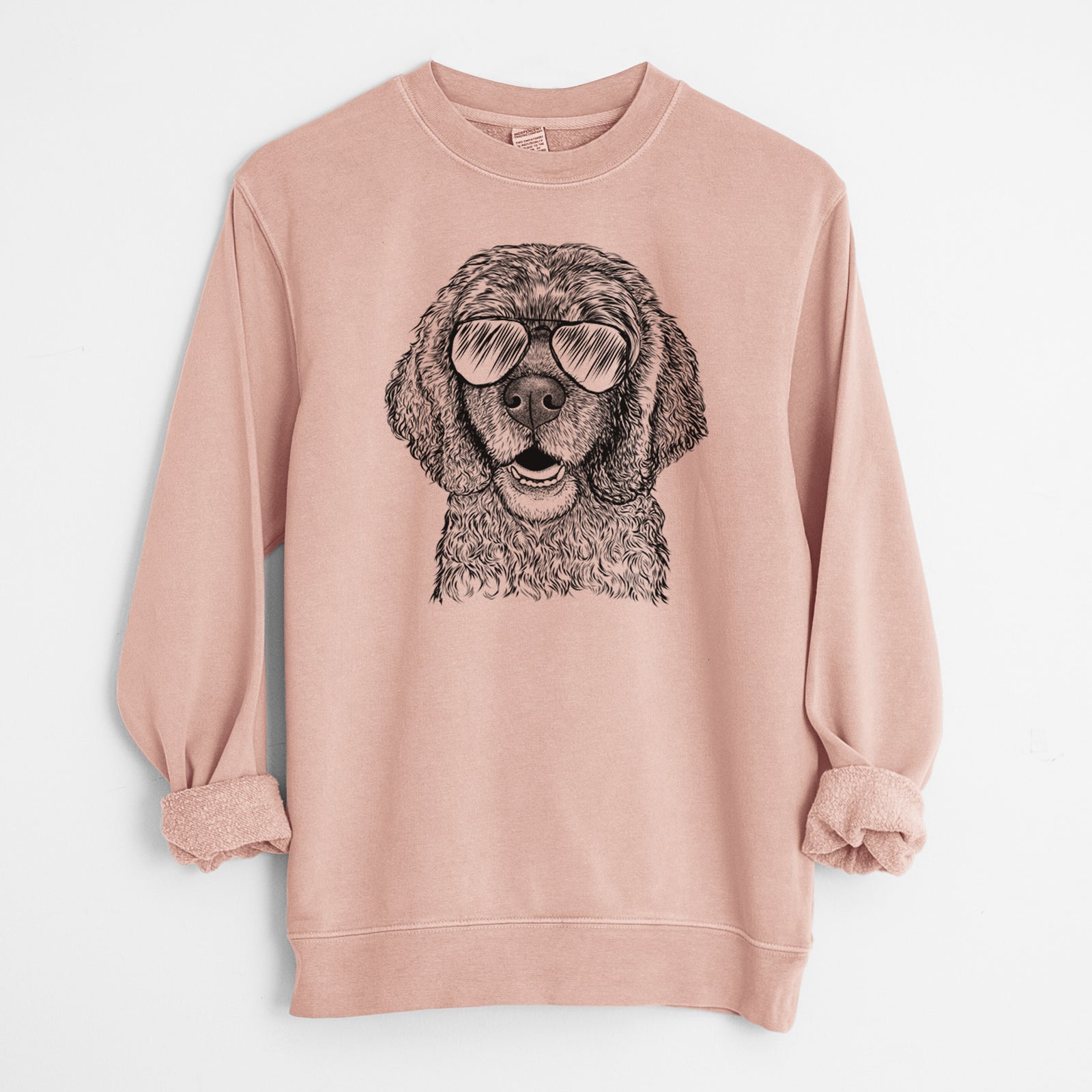 Aviator Fannie Mae the Cocker Spaniel - Unisex Pigment Dyed Crew Sweatshirt
