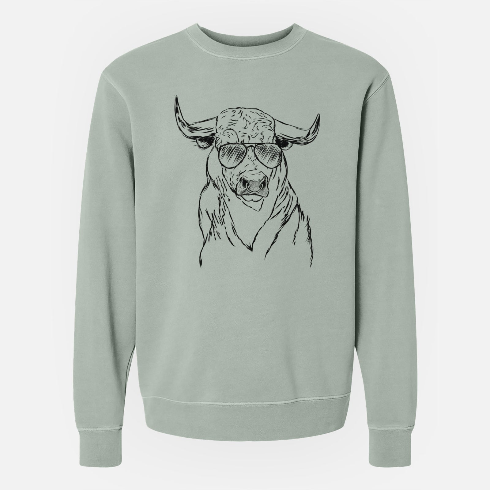Aviator Ferdinand the Bull - Unisex Pigment Dyed Crew Sweatshirt