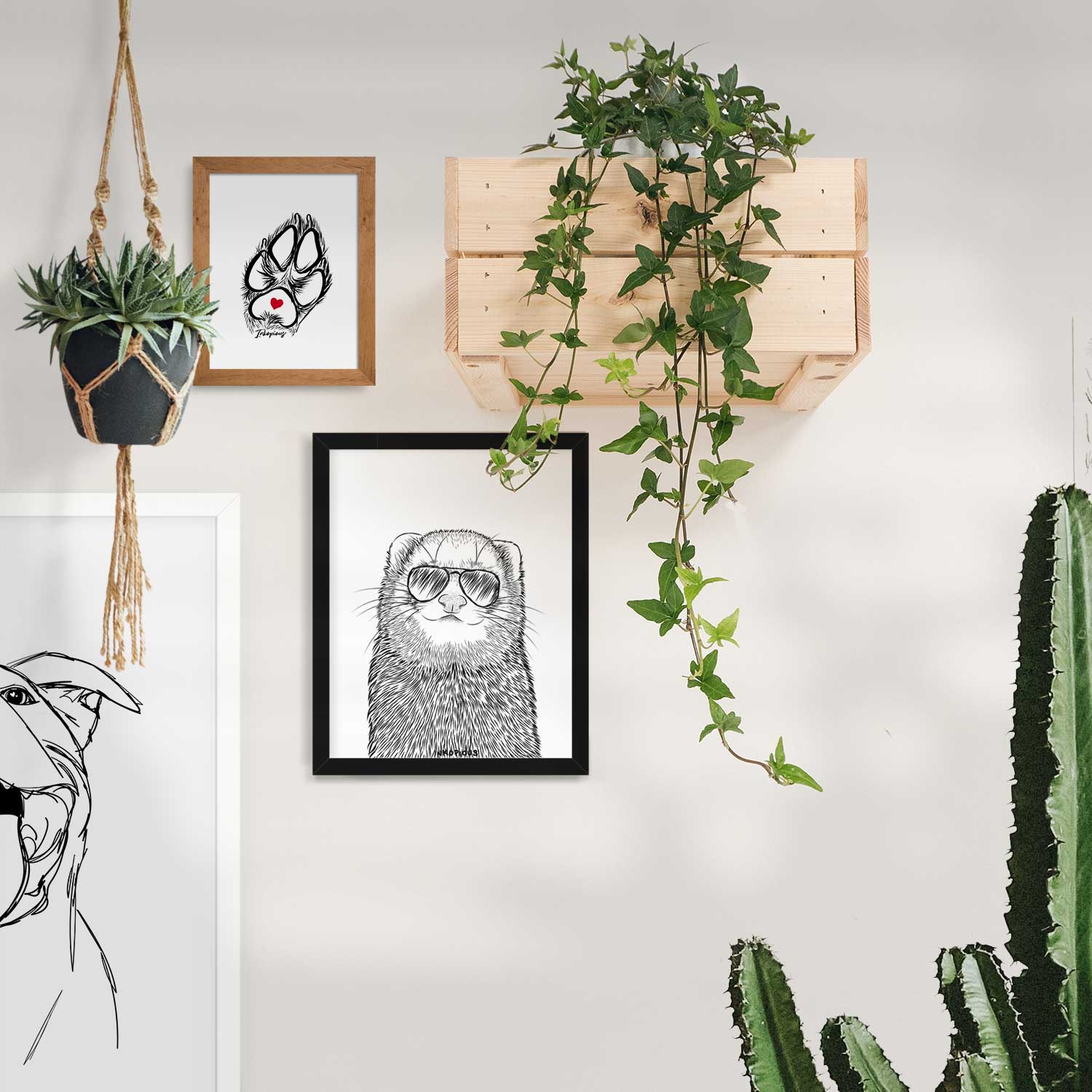 Fig the Ferret Art Print