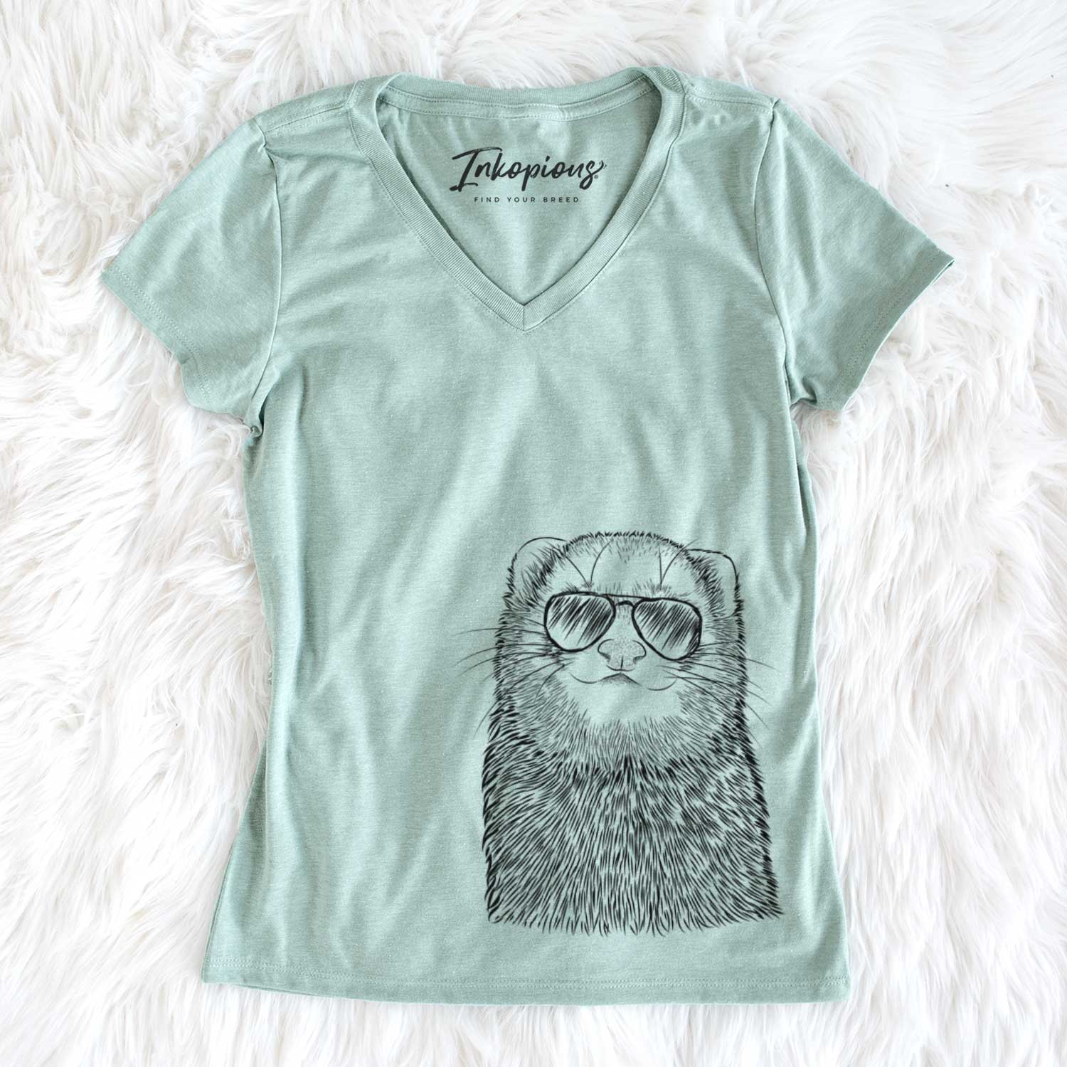 Aviator Fig the Ferret - Women's V-neck Shirt