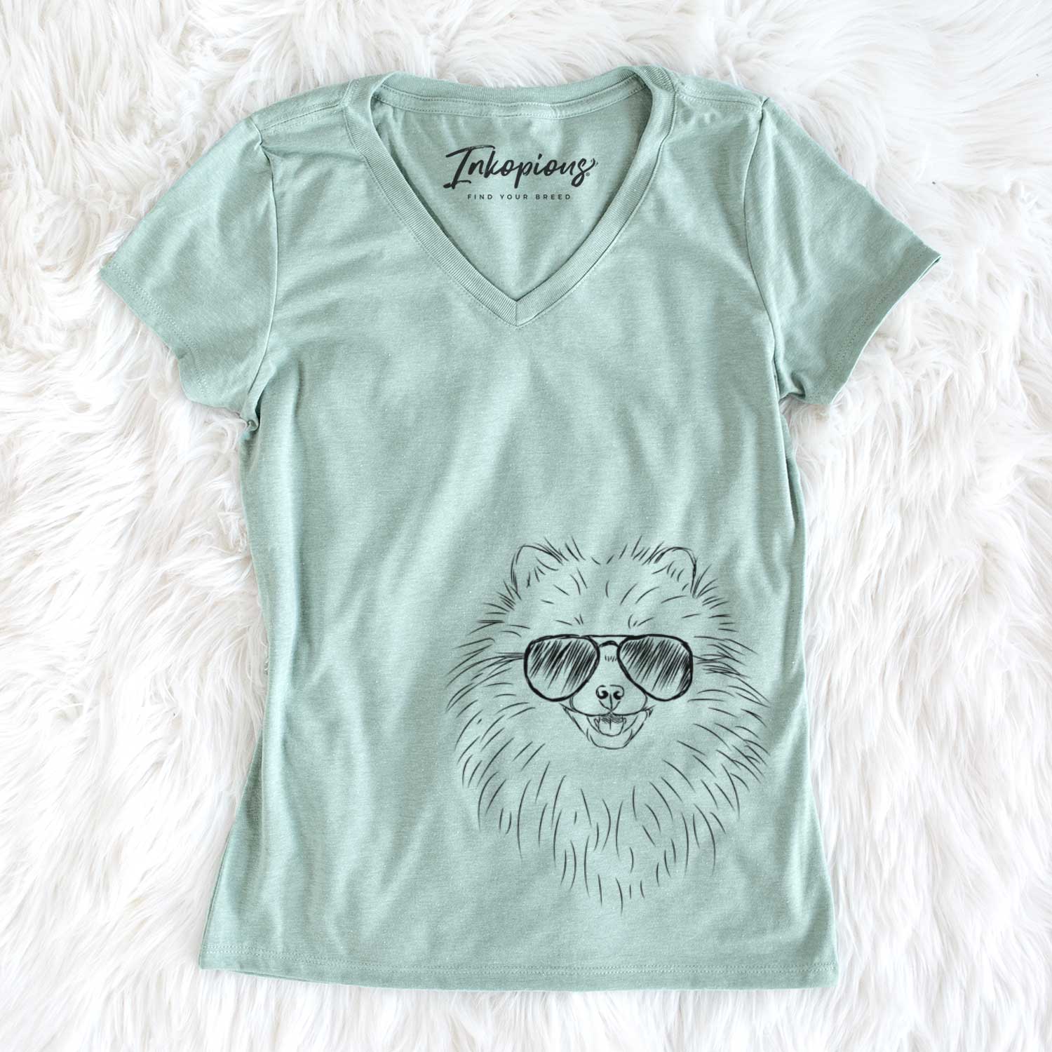 Finn the Pomeranian - Women's V-neck Shirt