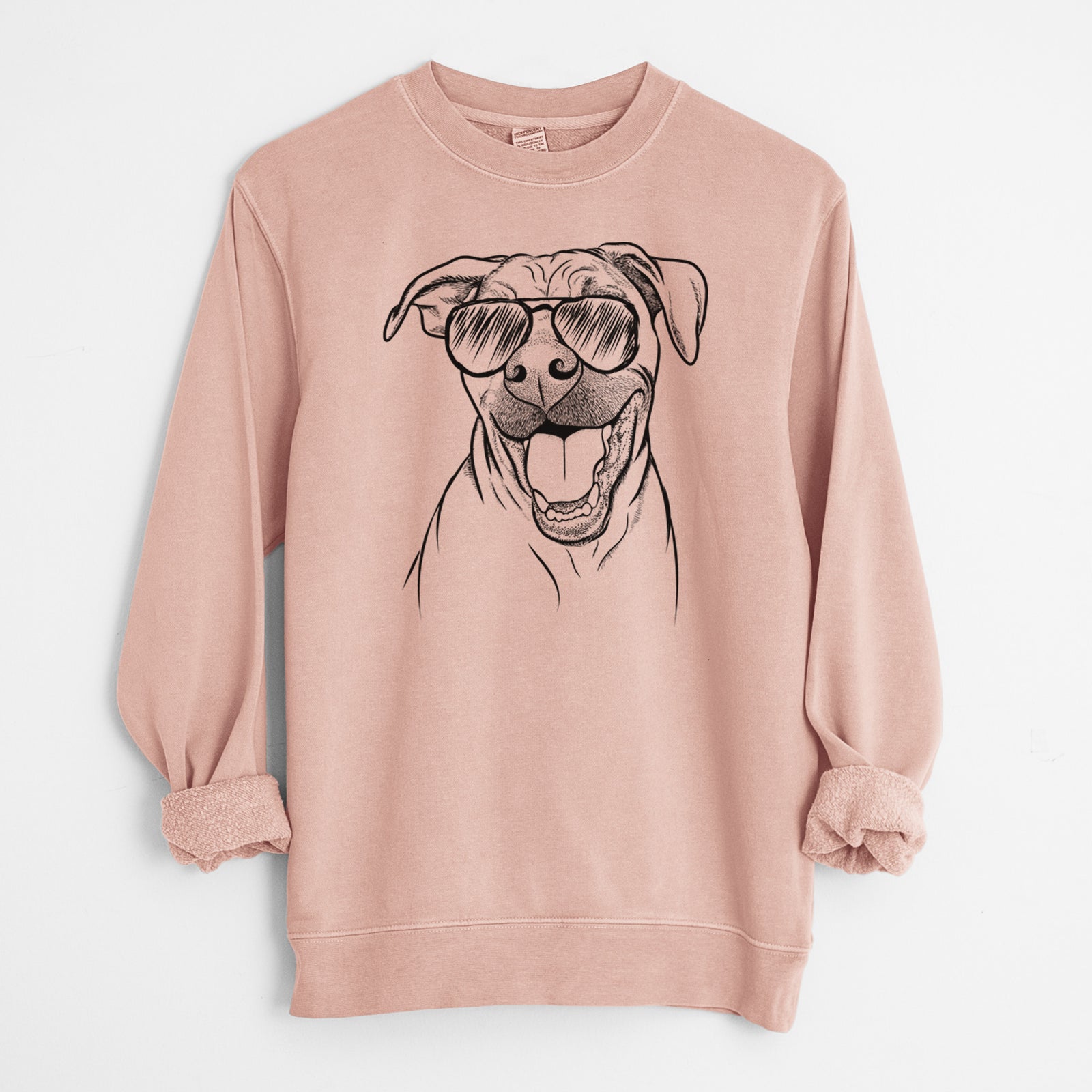 Aviator Finn the Hound Mix - Unisex Pigment Dyed Crew Sweatshirt