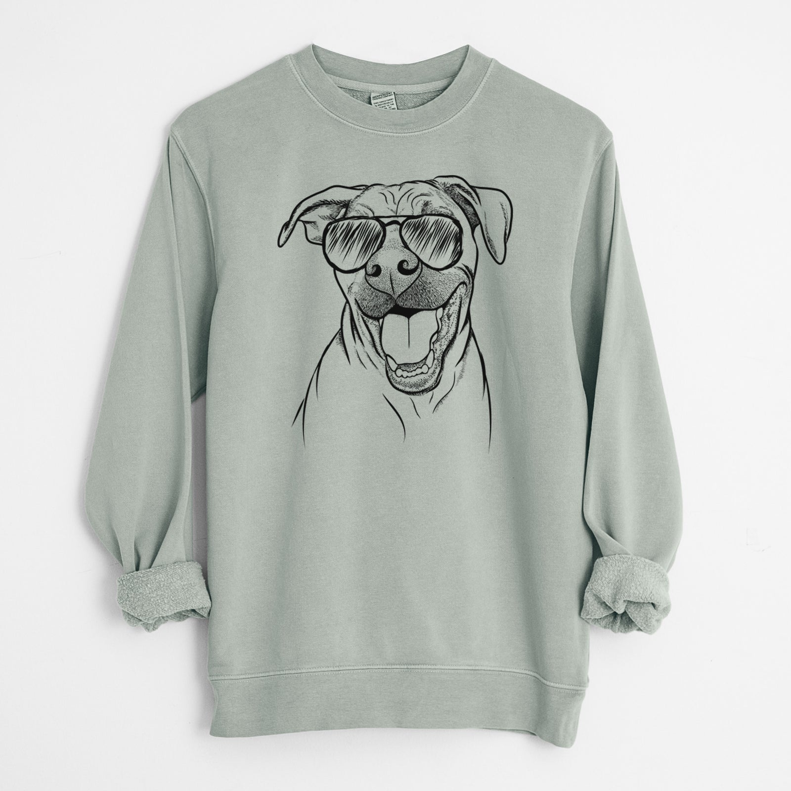 Aviator Finn the Hound Mix - Unisex Pigment Dyed Crew Sweatshirt