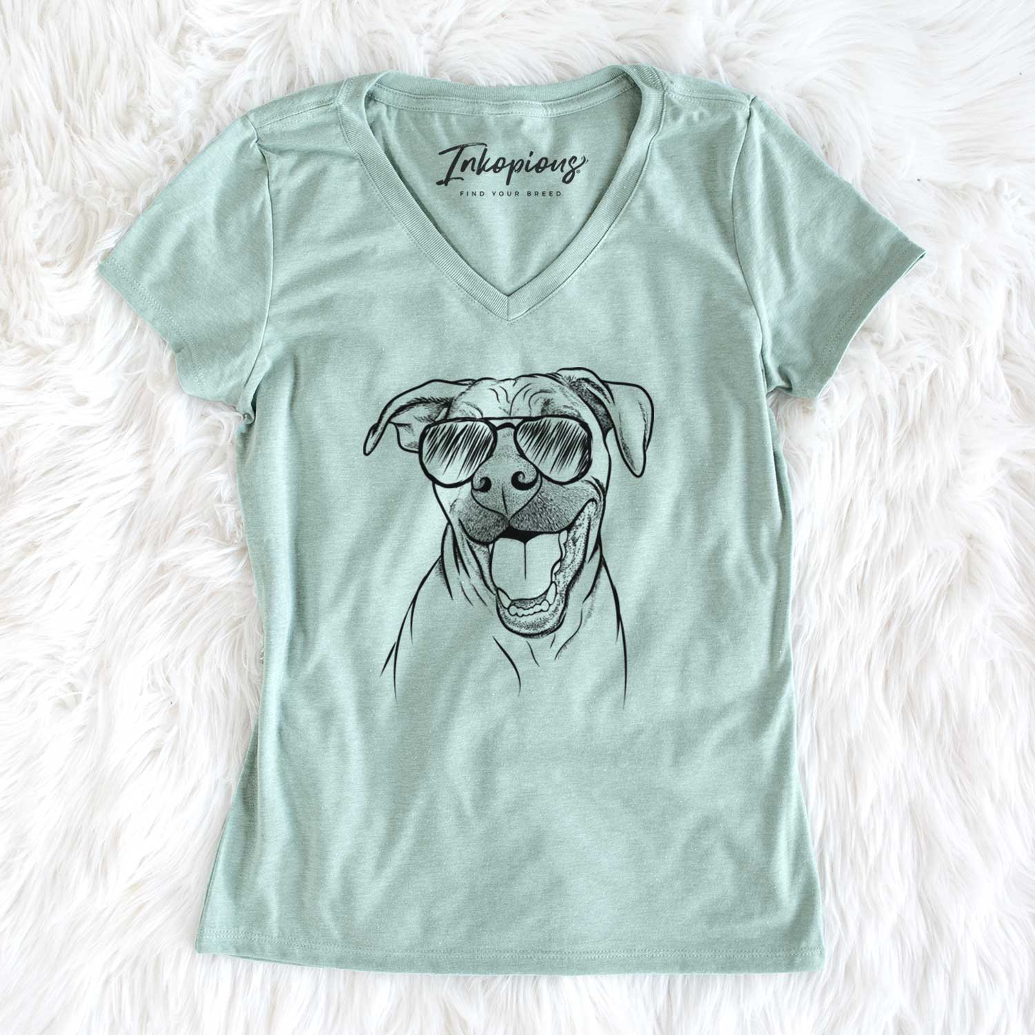 Aviator Finn the Hound Mix - Women's V-neck Shirt