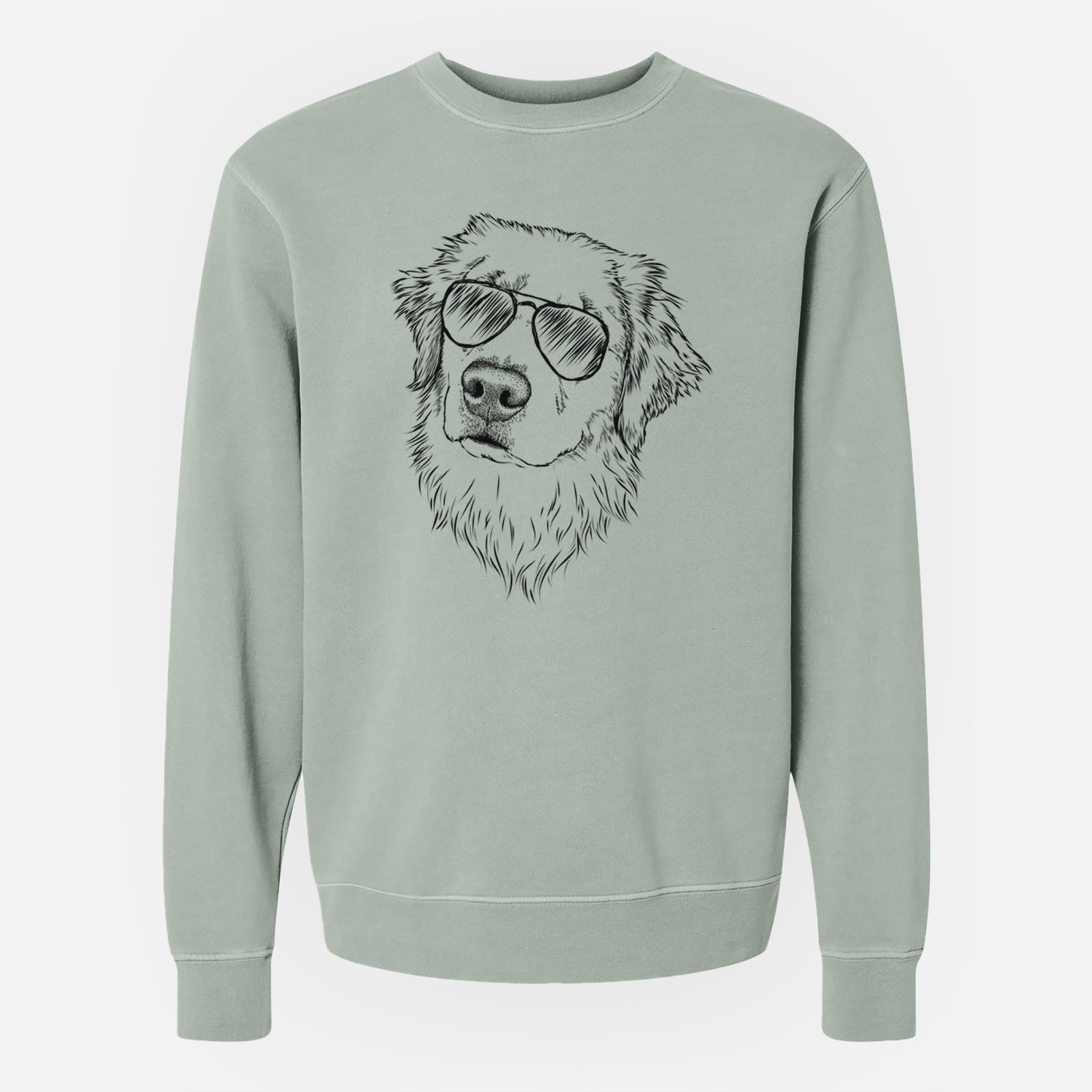 Aviator Fiona the Golden Retriever - Unisex Pigment Dyed Crew Sweatshirt