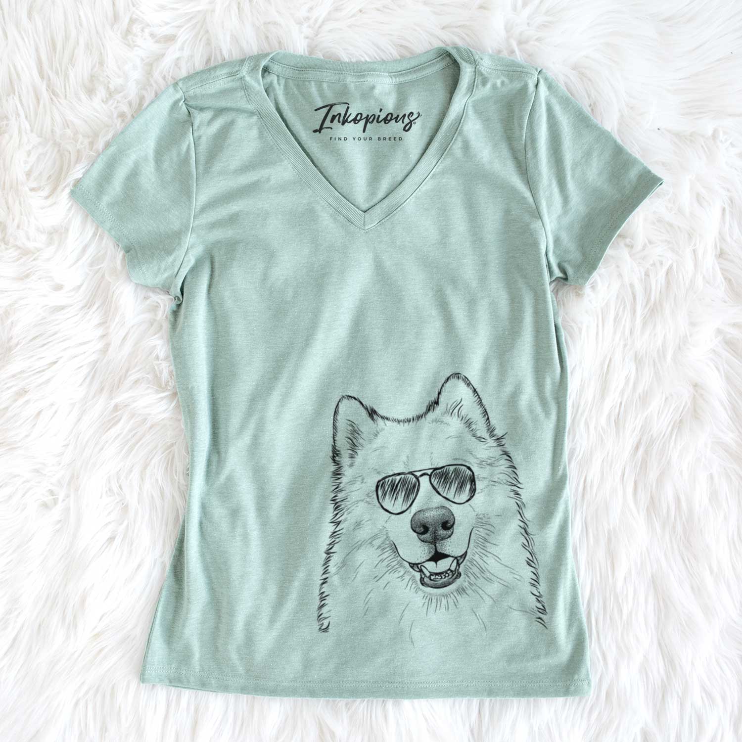 Foster the Samoyed - Women's V-neck Shirt