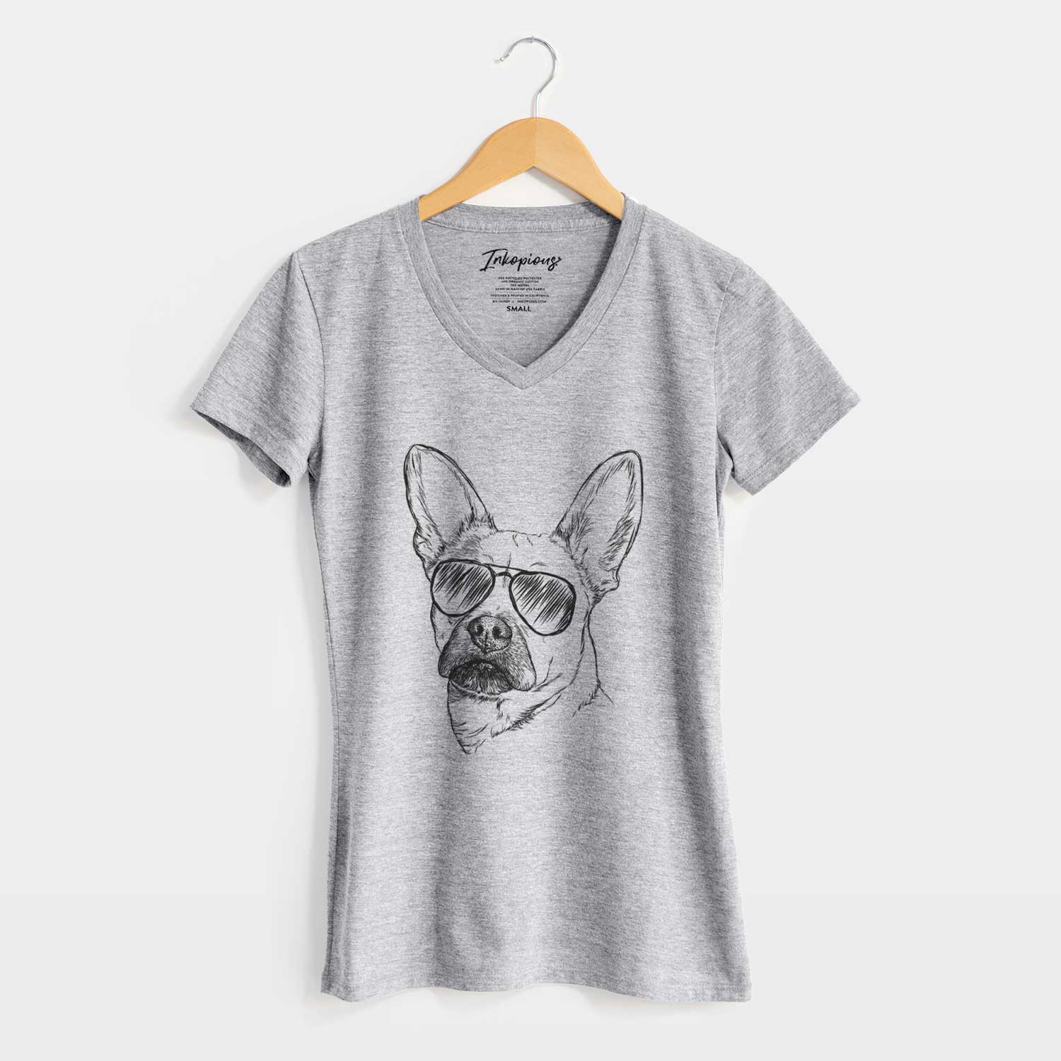 Aviator Frankie the Mixed Breed - Women's V-neck Shirt