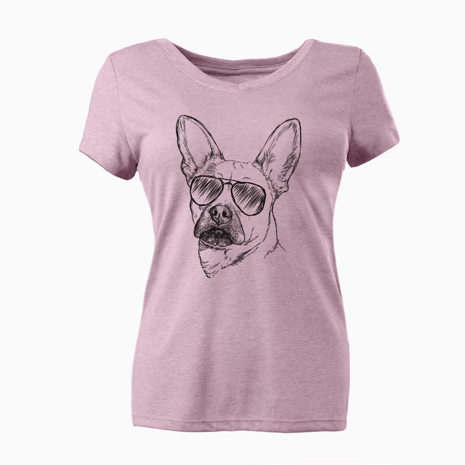 Aviator Frankie the Mixed Breed - Women's V-neck Shirt