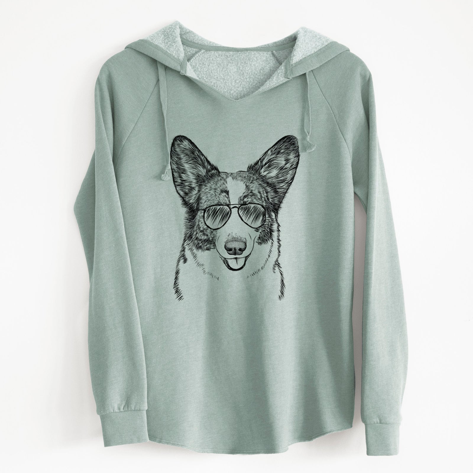Aviator Gabby the Cardigan Welsh Corgi - Cali Wave Hooded Sweatshirt