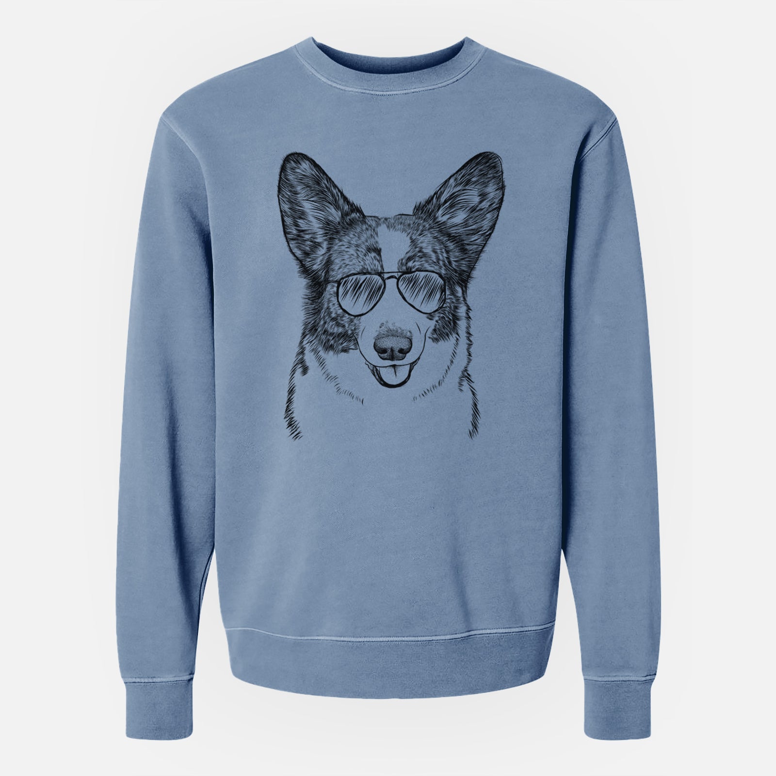 Aviator Gabby the Cardigan Welsh Corgi - Unisex Pigment Dyed Crew Sweatshirt