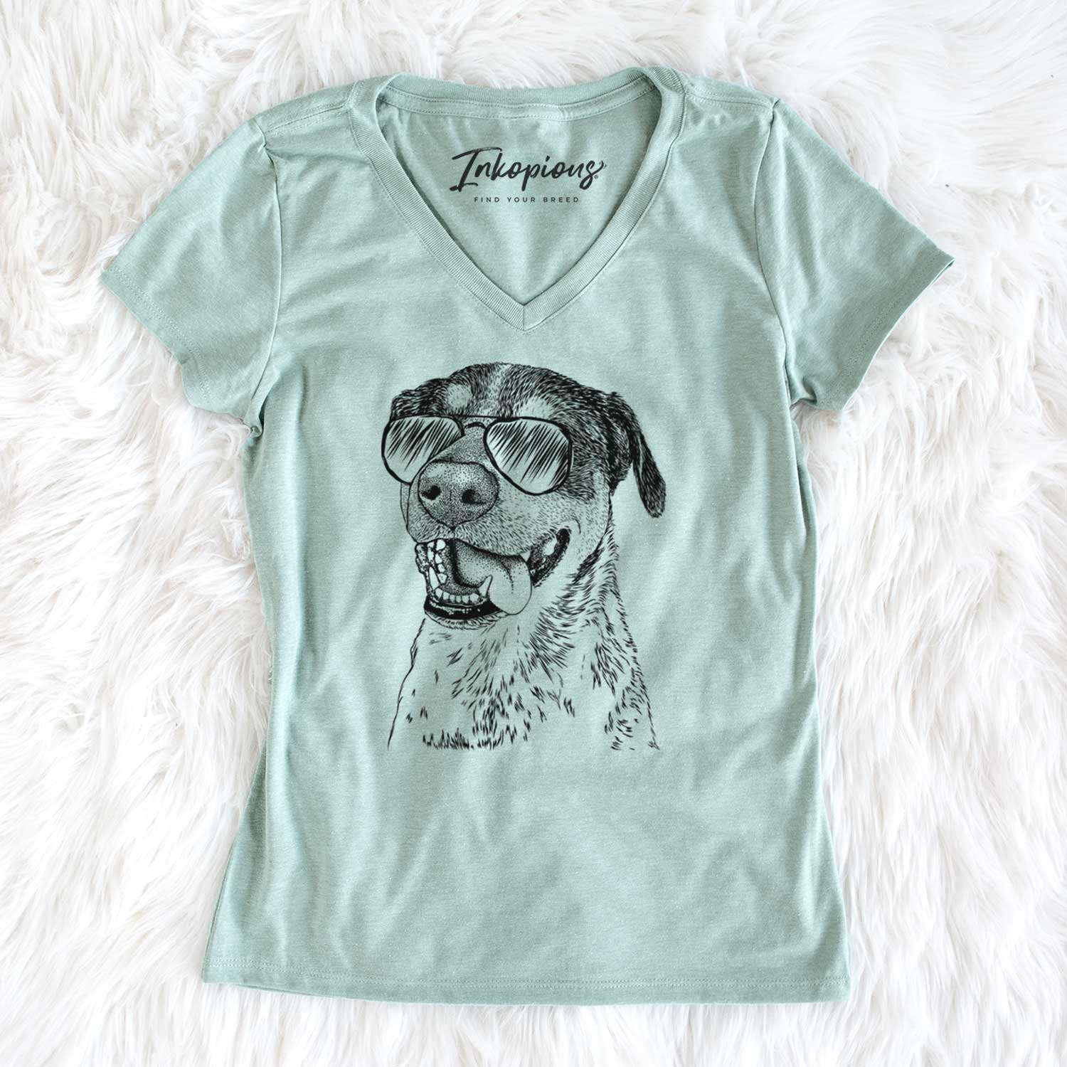 Aviator Gerti the Mixed Breed - Women's V-neck Shirt