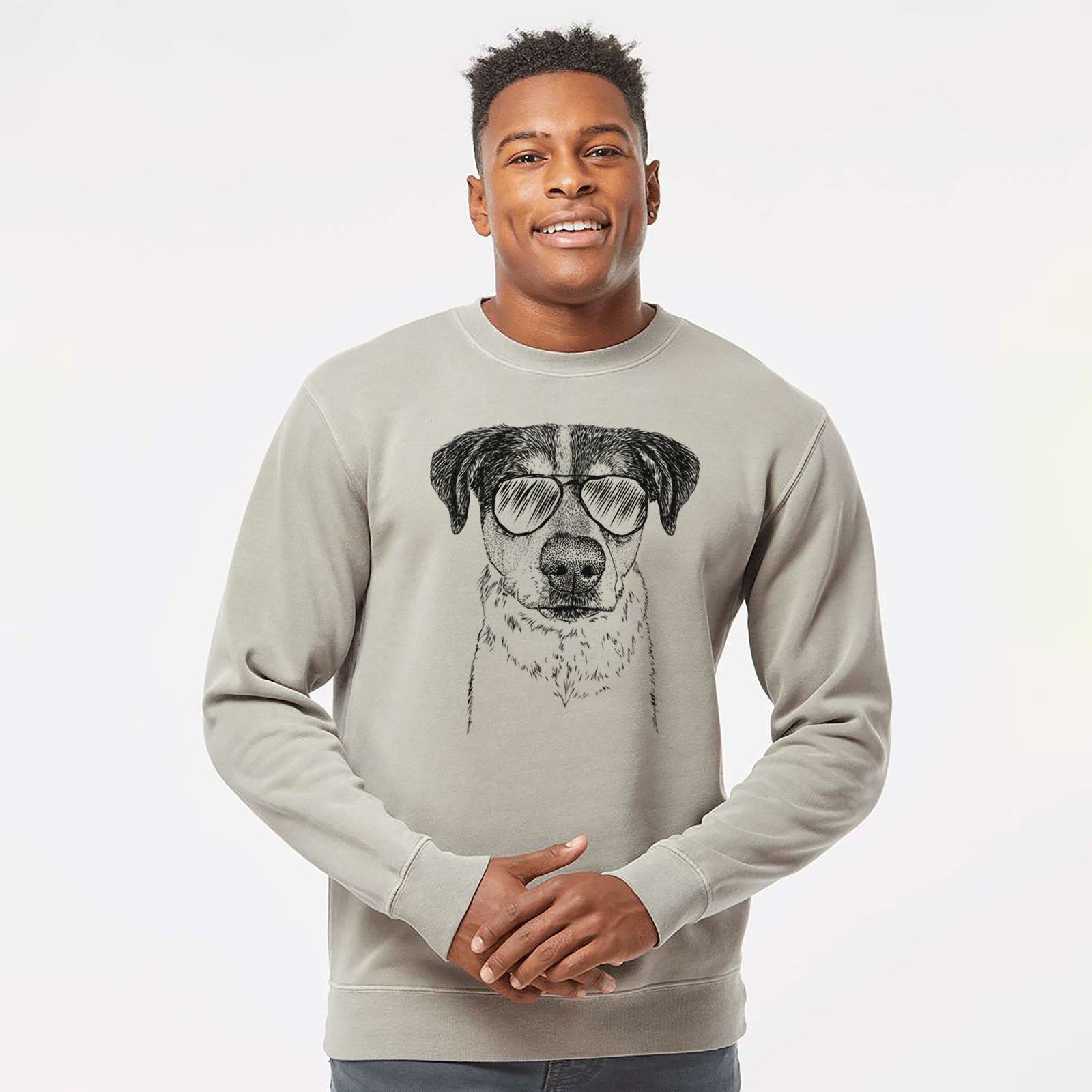 Aviator Gertrude the Mixed Breed - Unisex Pigment Dyed Crew Sweatshirt