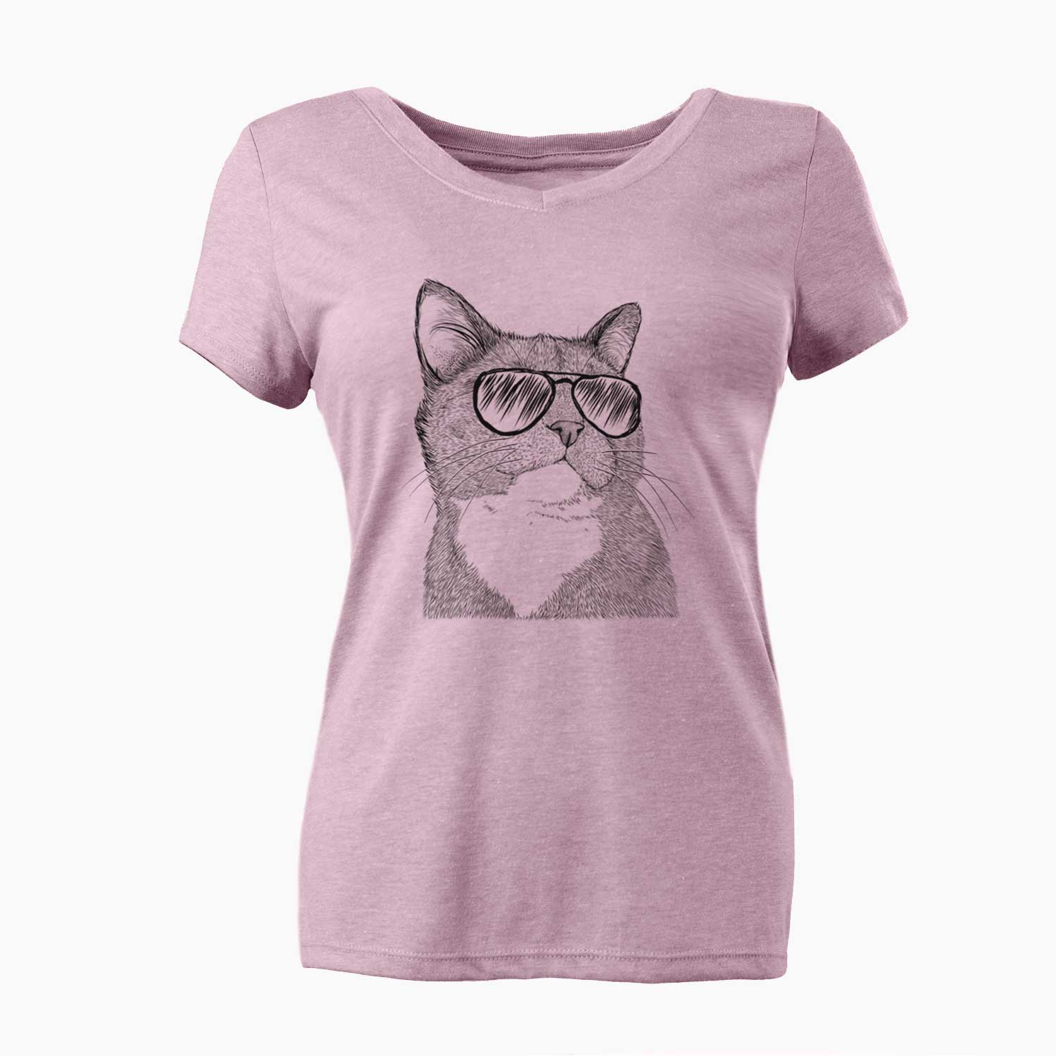 Aviator Gizmo the Grey Cat - Women's V-neck Shirt