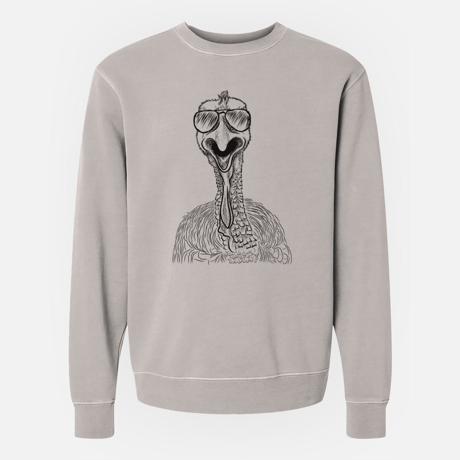 Aviator Gobble the Turkey - Unisex Pigment Dyed Crew Sweatshirt