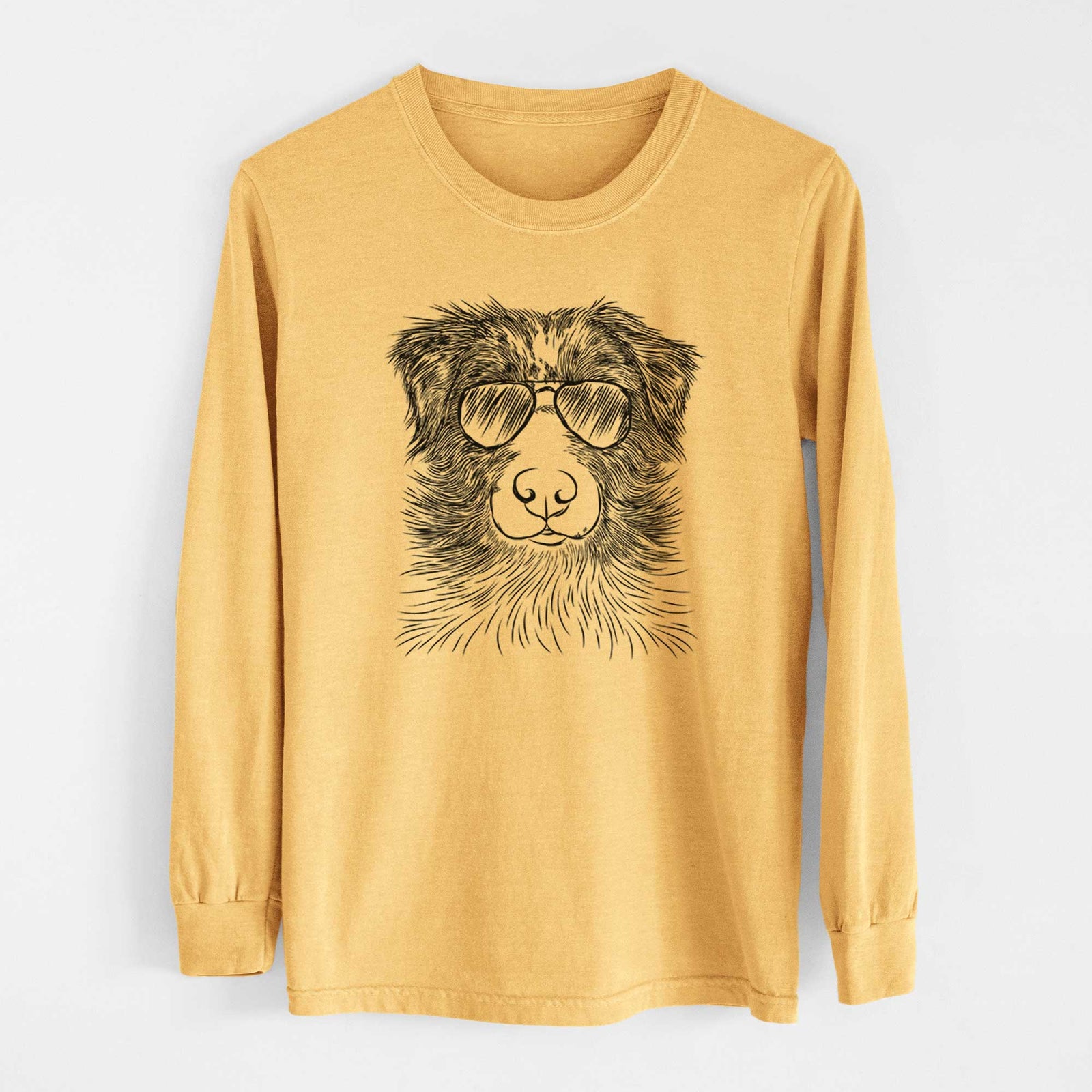 Aviators Gram the Australian Shepherd - Heavyweight 100% Cotton Long Sleeve