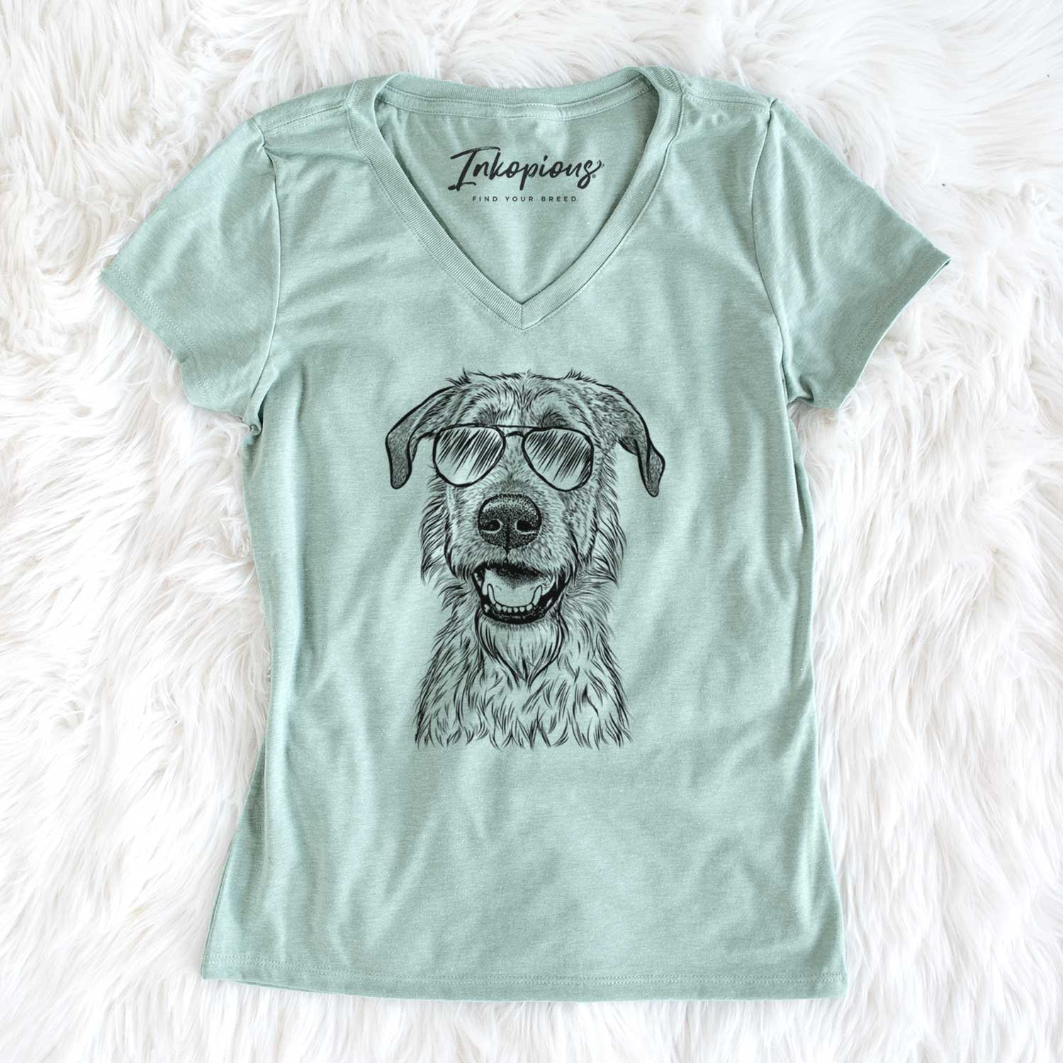 Aviator Griffin the Irish Wolfhound - Women's V-neck Shirt