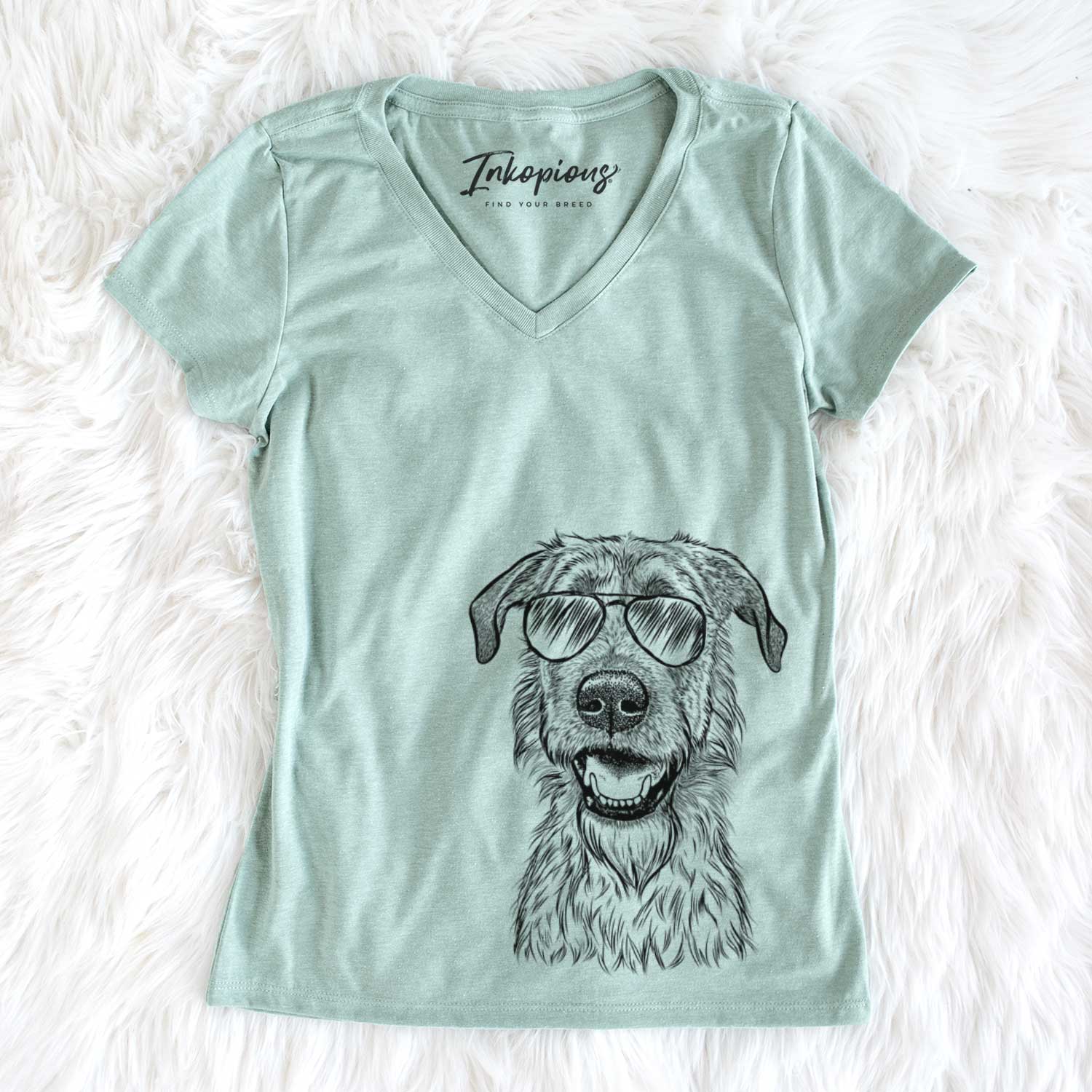 Aviator Griffin the Irish Wolfhound - Women's V-neck Shirt