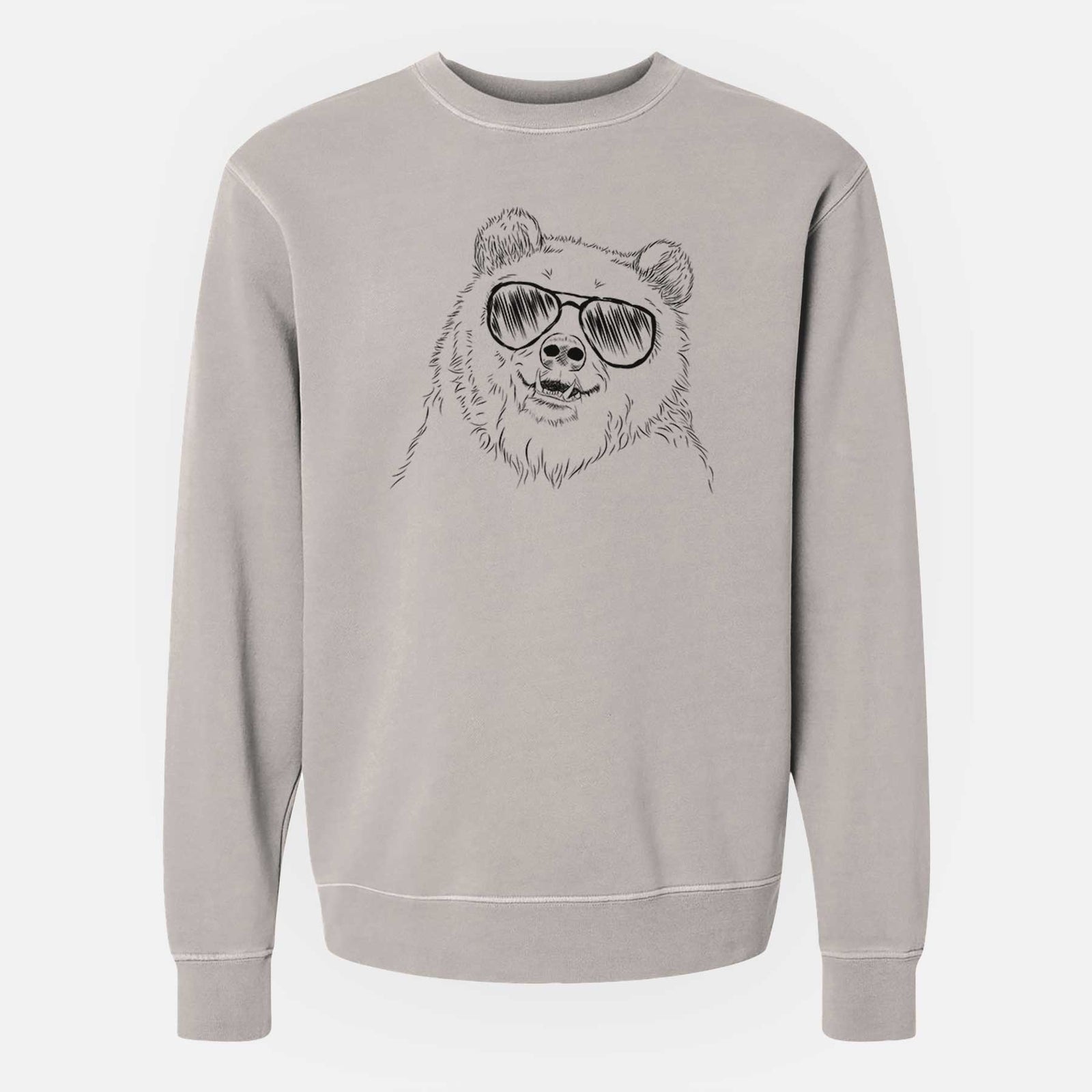Aviator Grizz the Bear - Unisex Pigment Dyed Crew Sweatshirt