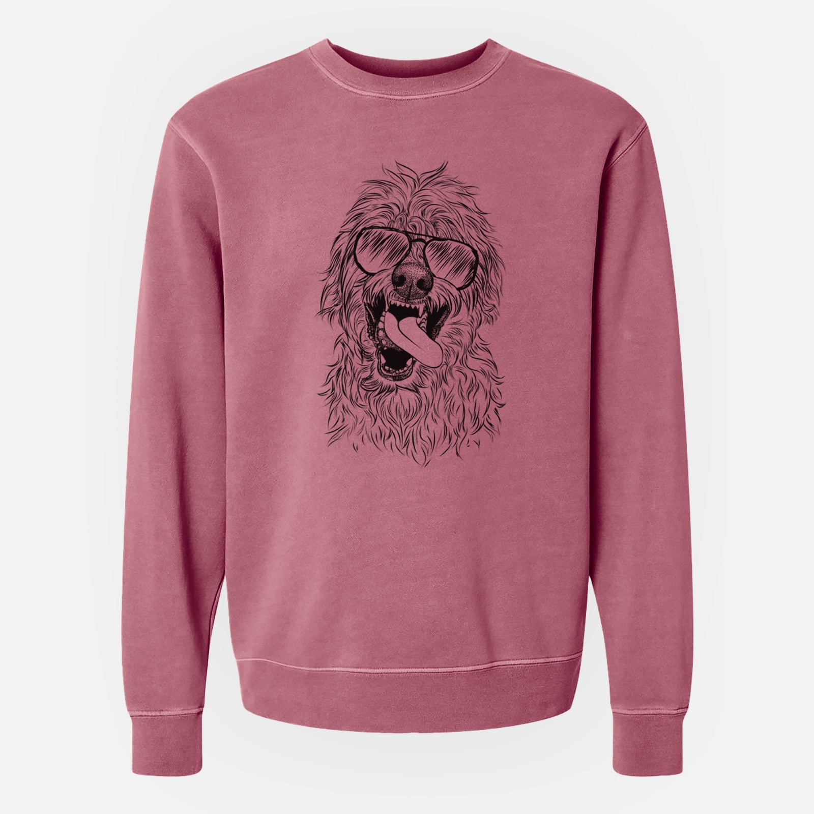 Aviator Groot the Irish Wolfhound - Unisex Pigment Dyed Crew Sweatshirt