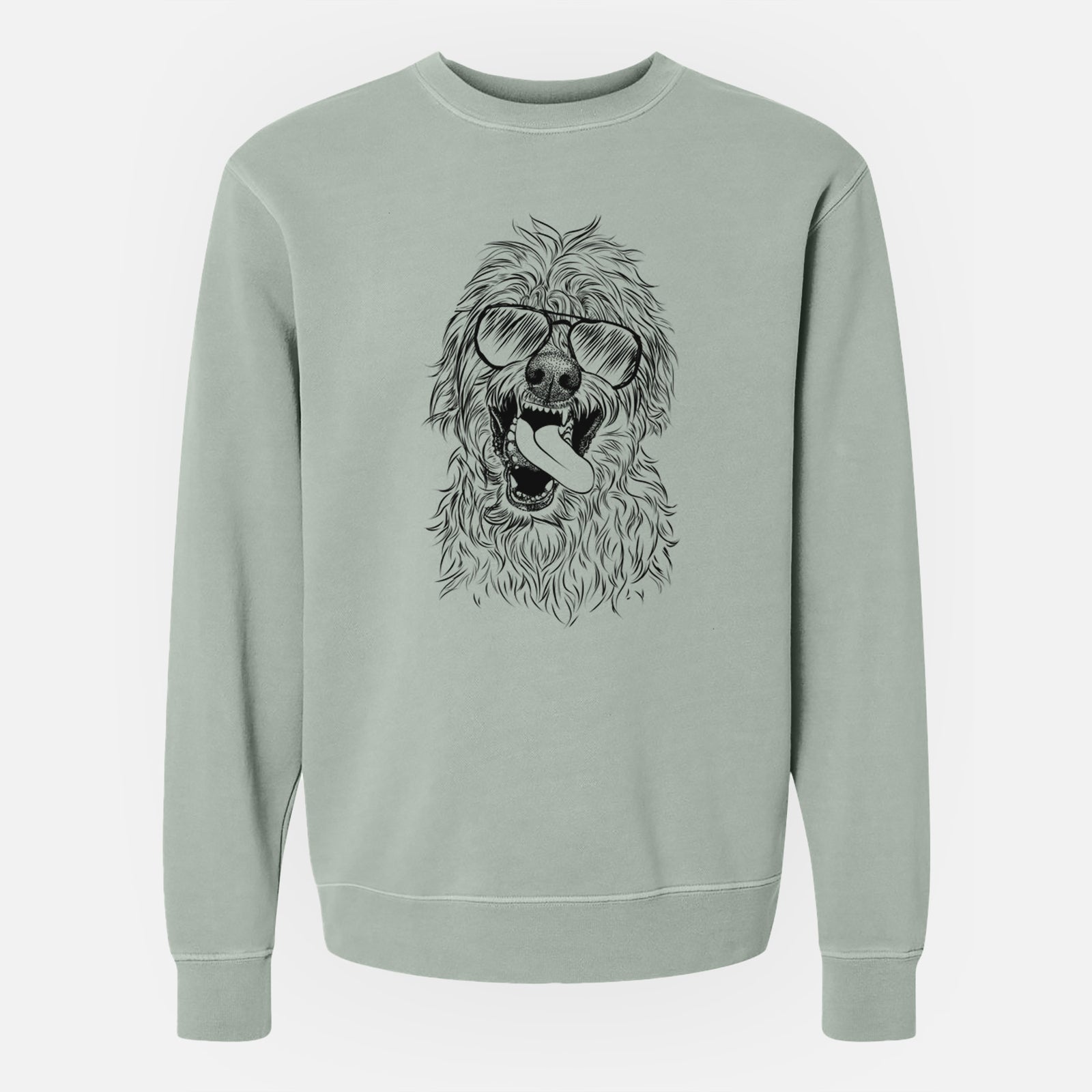 Aviator Groot the Irish Wolfhound - Unisex Pigment Dyed Crew Sweatshirt