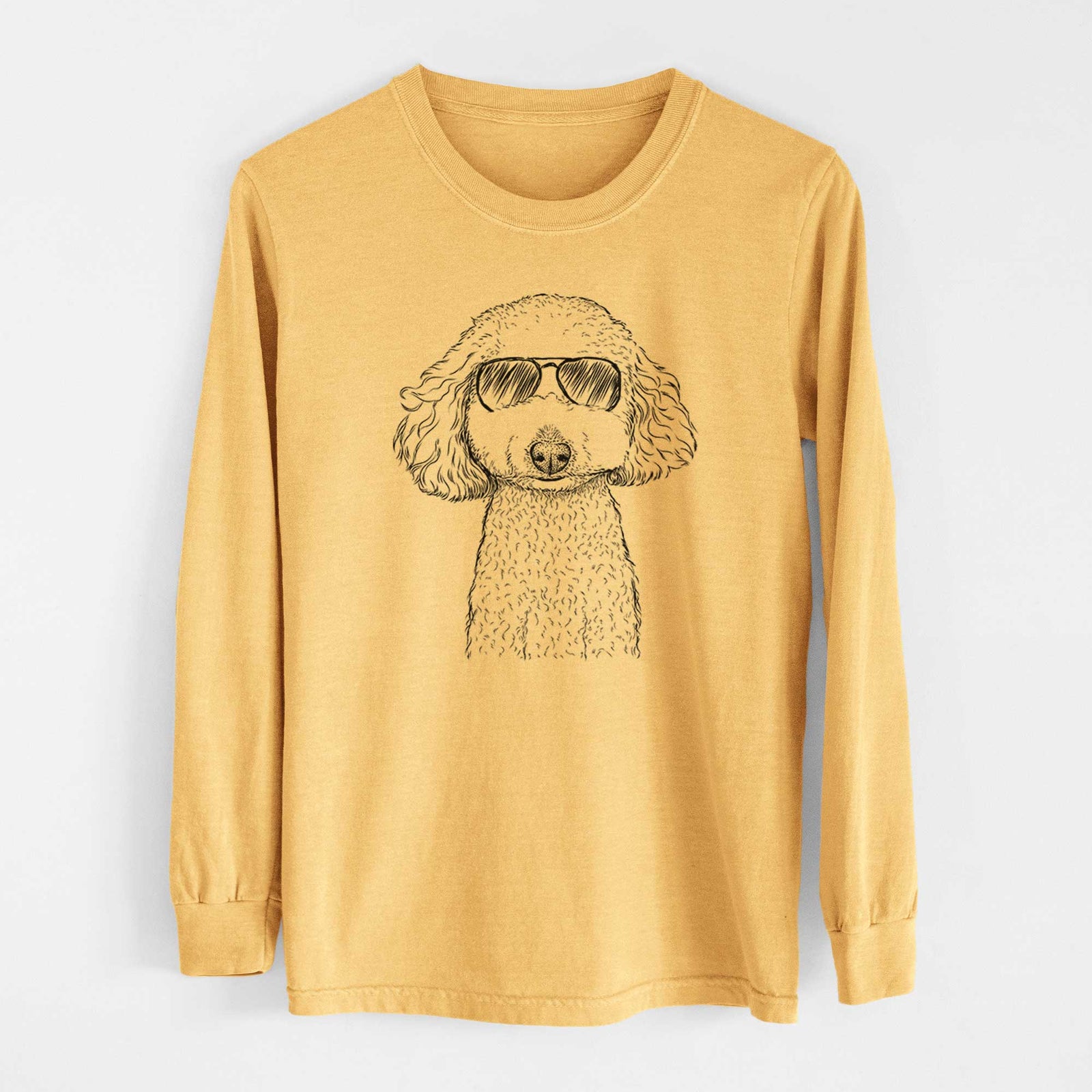 Aviators Guinness the Toy Poodle Mix - Heavyweight 100% Cotton Long Sleeve