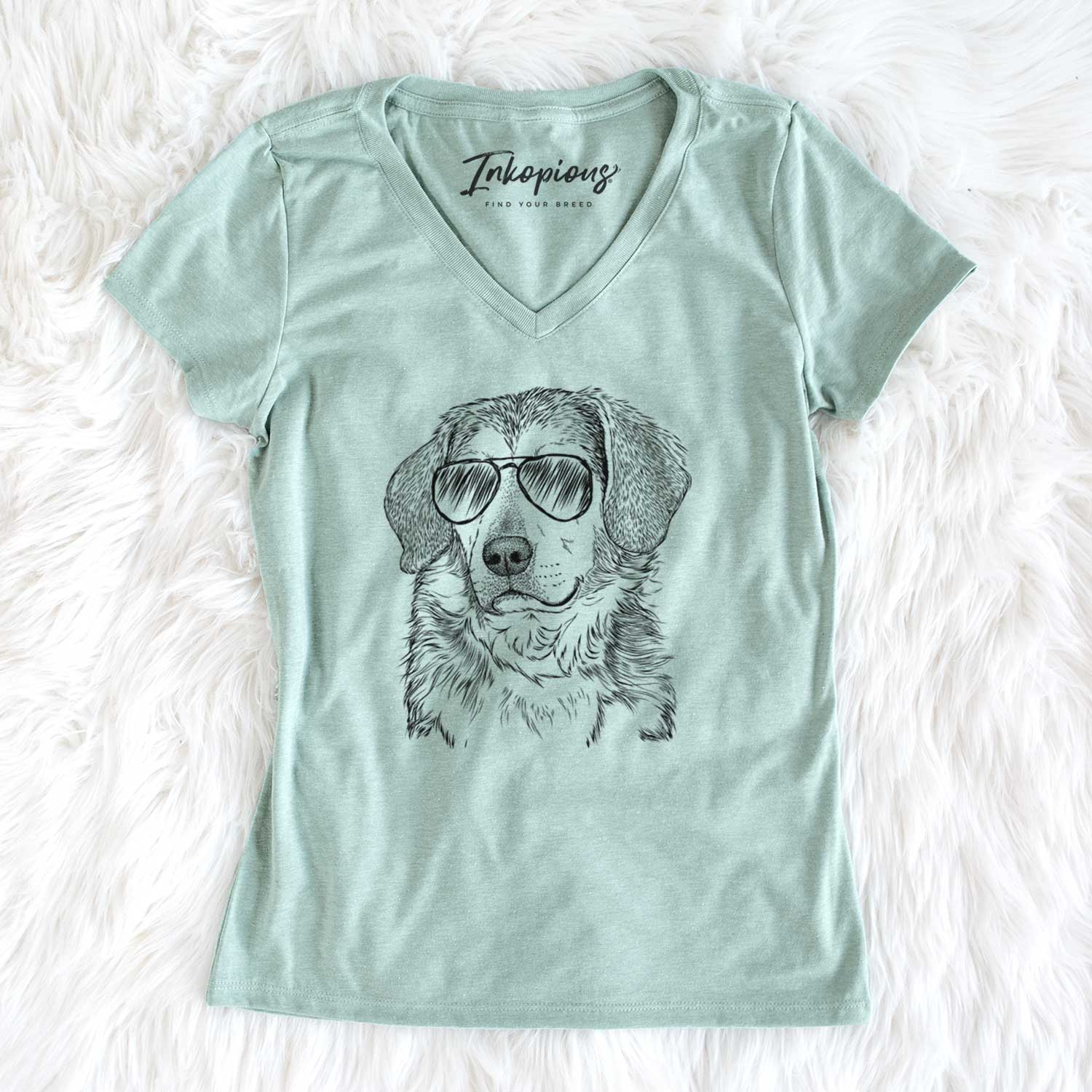 Aviator Gunner the Beagle Mix - Women's V-neck Shirt