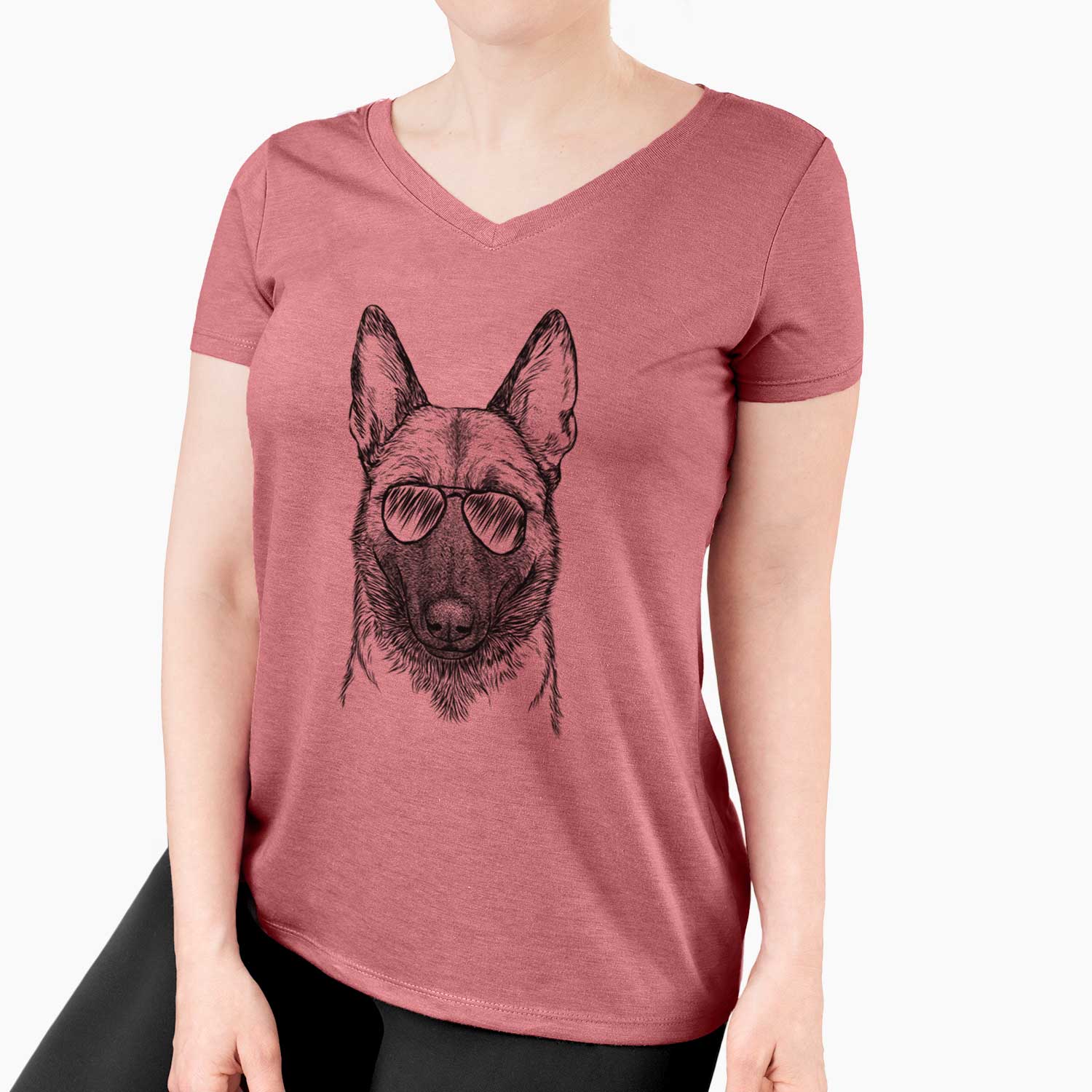 Aviator Gunther the Belgian Malinois - Women's V-neck Shirt
