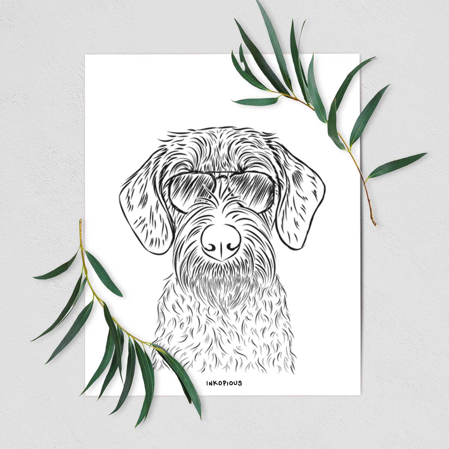 Gus the German Wirehaired Pointer Art Print