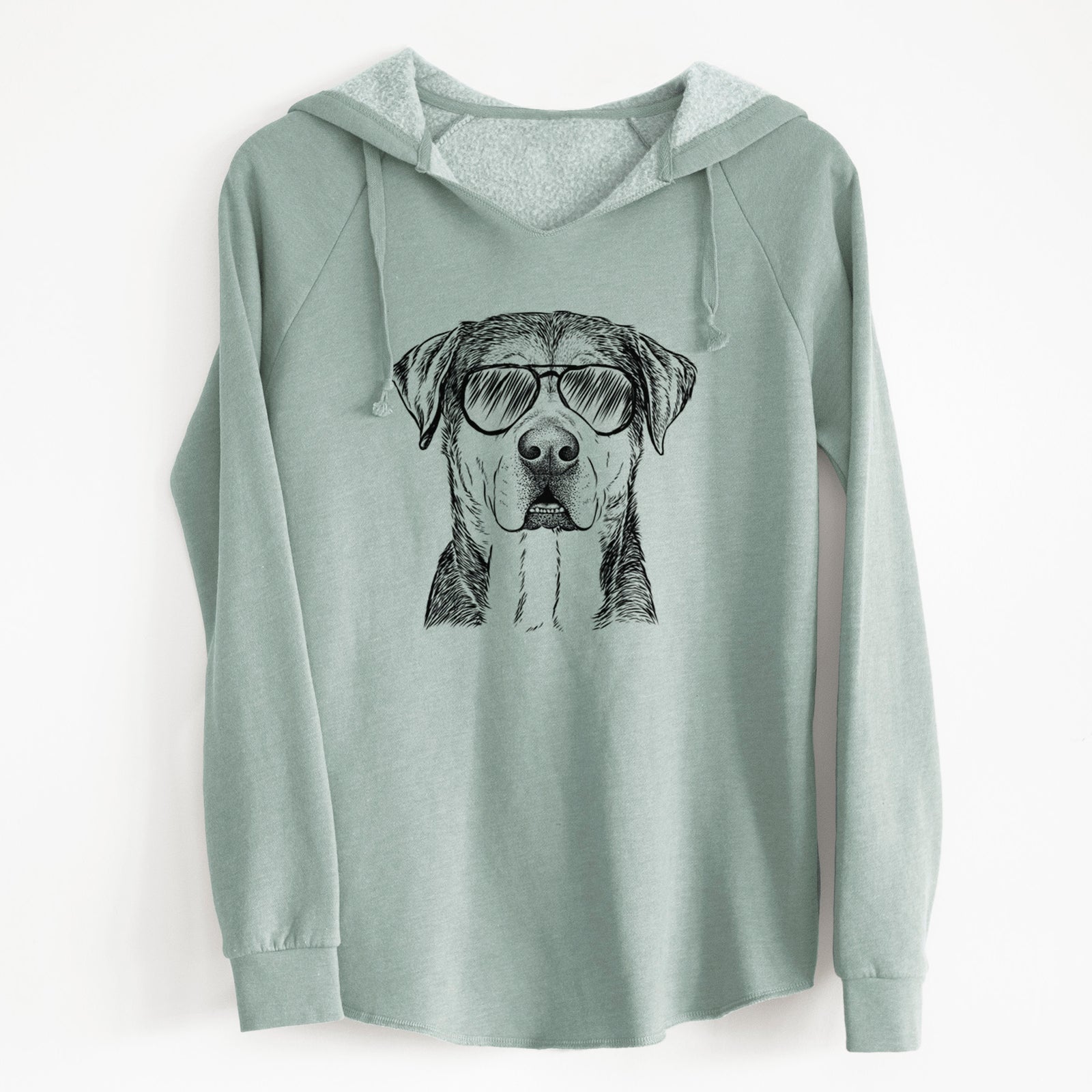Aviator Gus the Rottweiler Mix - Cali Wave Hooded Sweatshirt