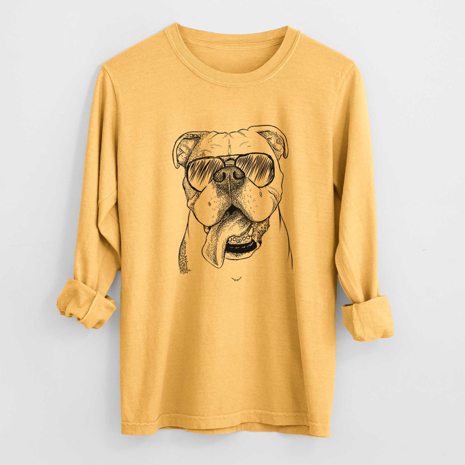 Aviators Hank the English Bulldog - Heavyweight 100% Cotton Long Sleeve