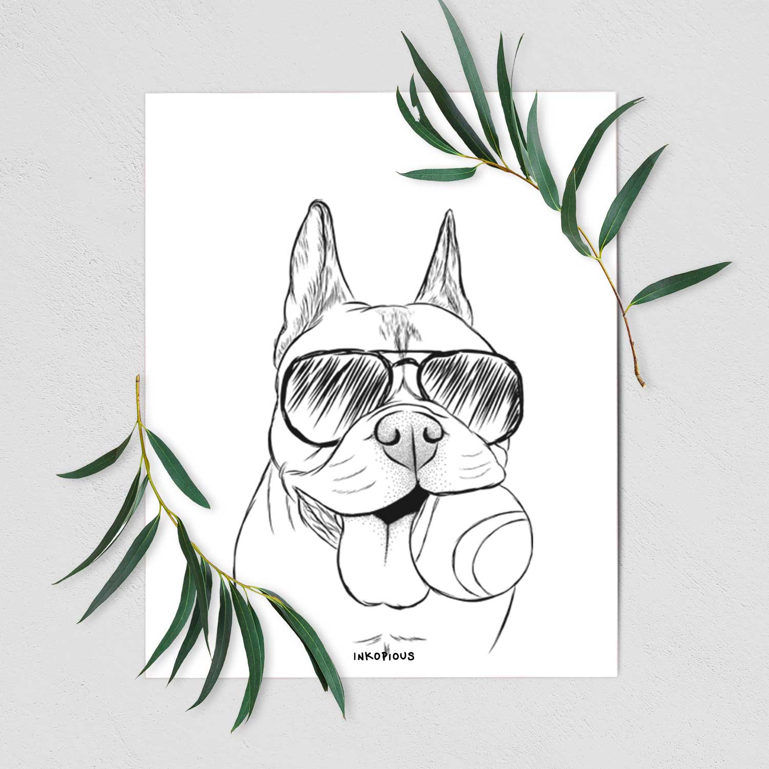 Happy Franco the French Bulldog Art Print