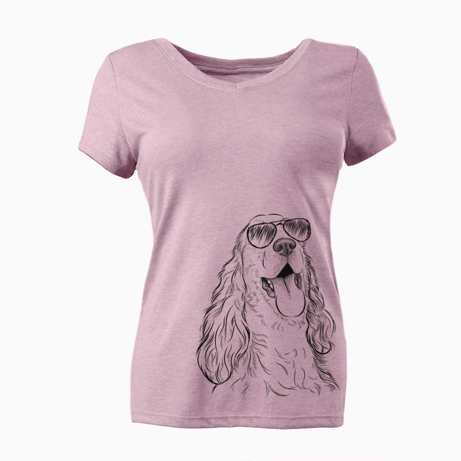 Aviator Happy Henry the English Cocker Spaniel - Women's V-neck Shirt