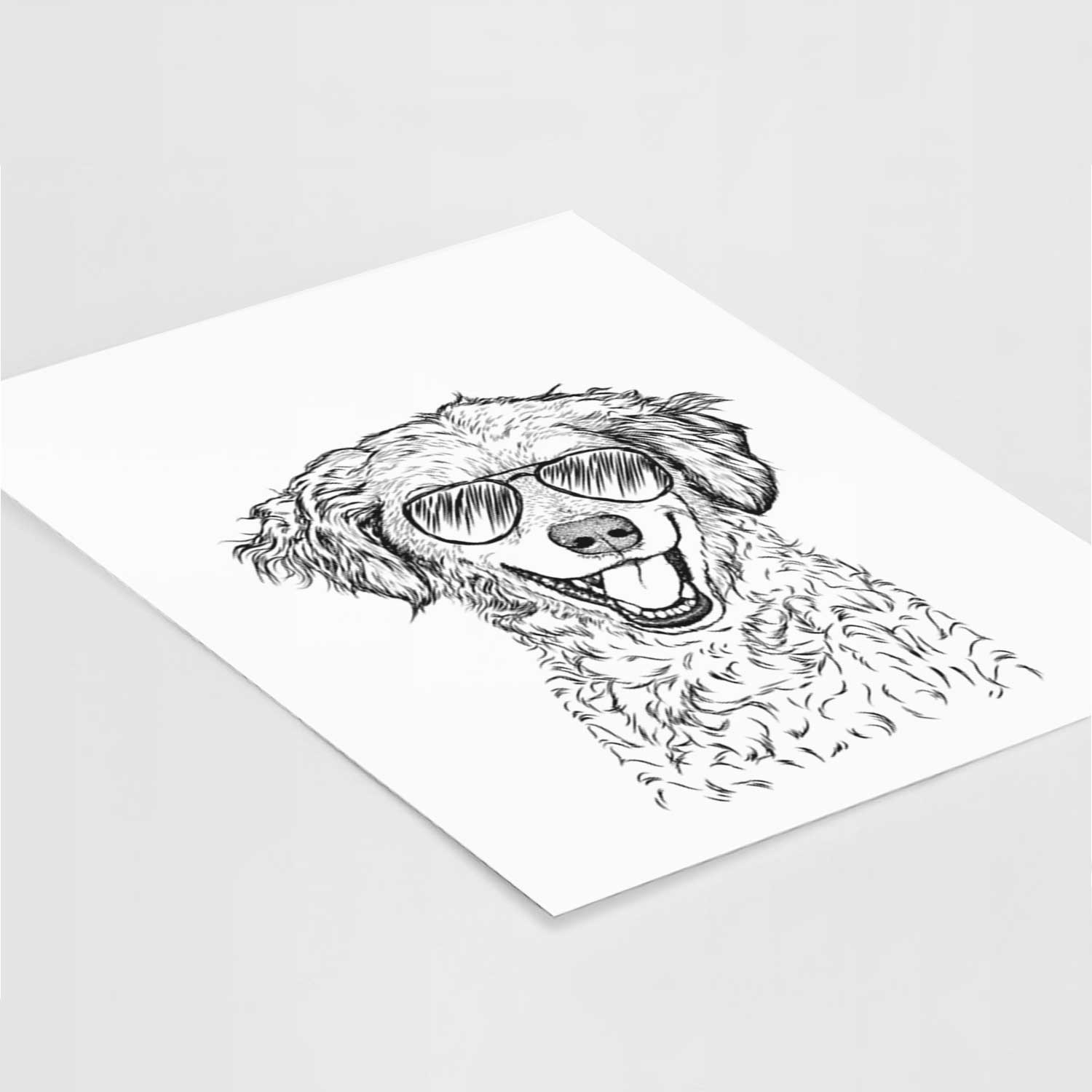 Happy Otis the Minature Goldendoodle Art Print