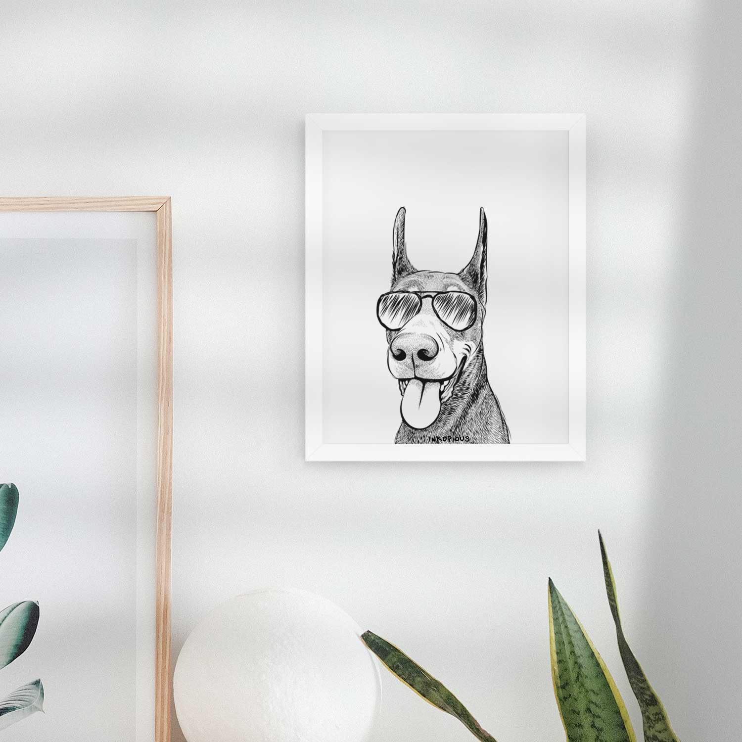 Happy Sunny the Doberman Pinscher Art Print
