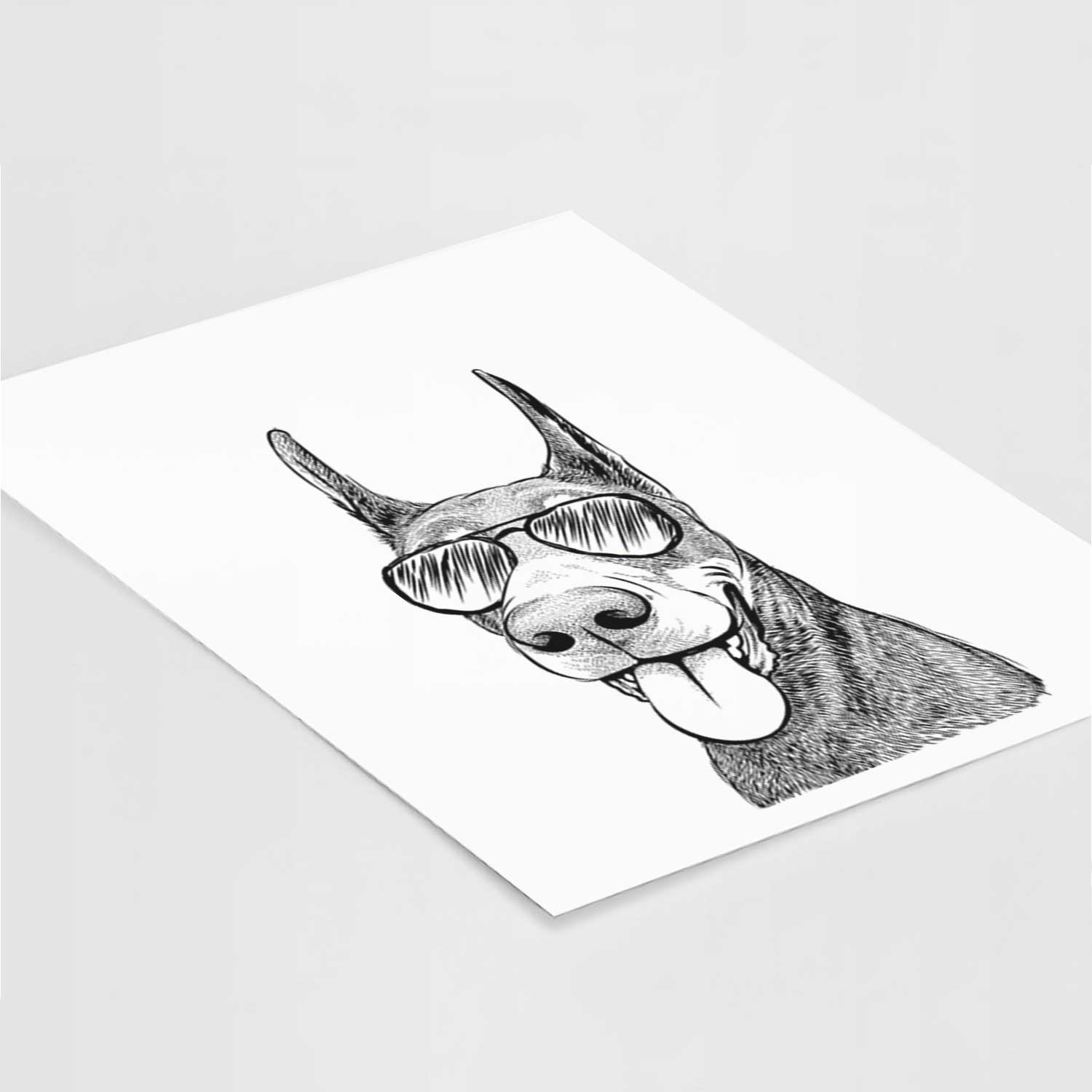 Happy Sunny the Doberman Pinscher Art Print